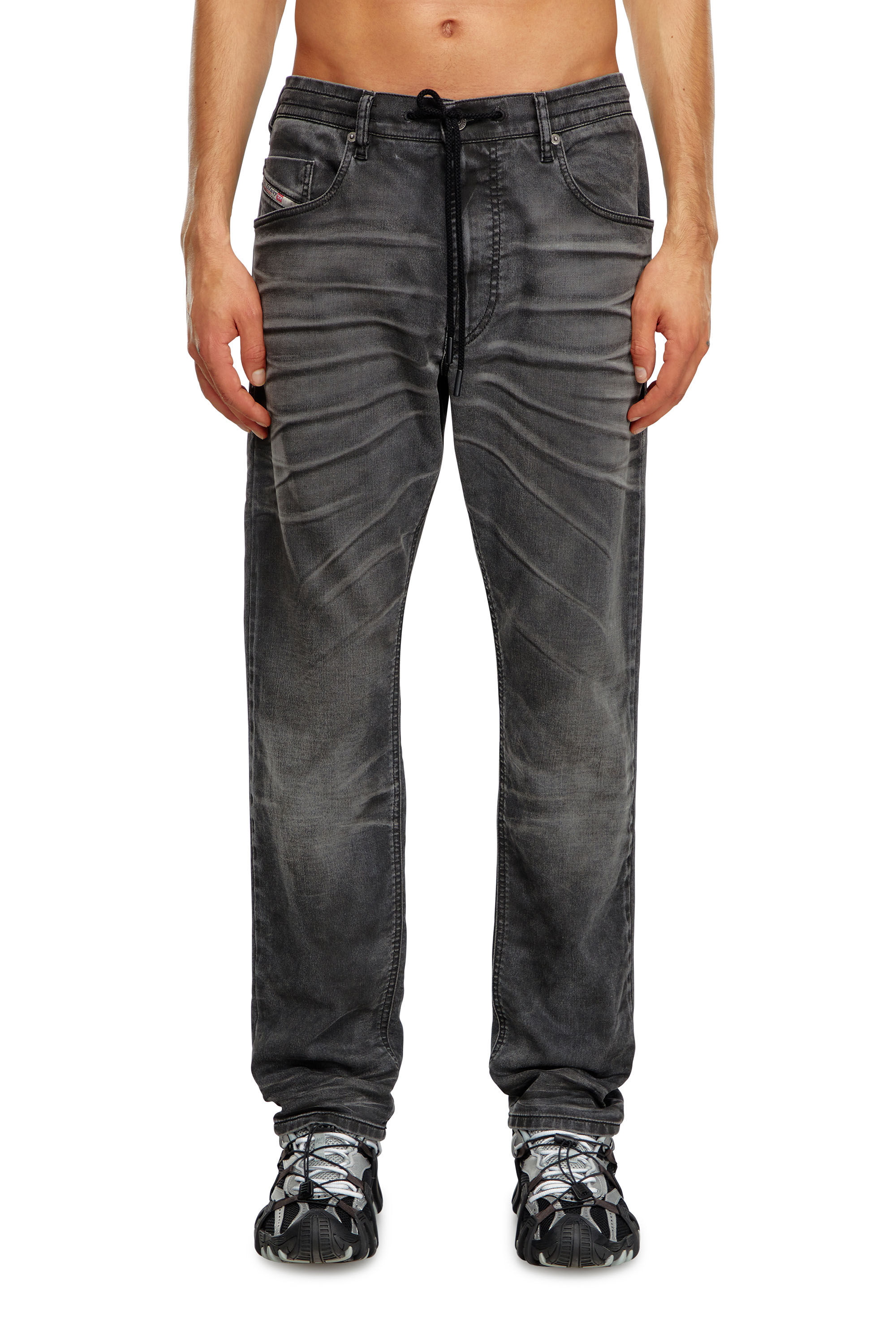 Diesel - Man Tapered 2030 D-Krooley Joggjeans® 09J37, Black/Dark grey - Image 3