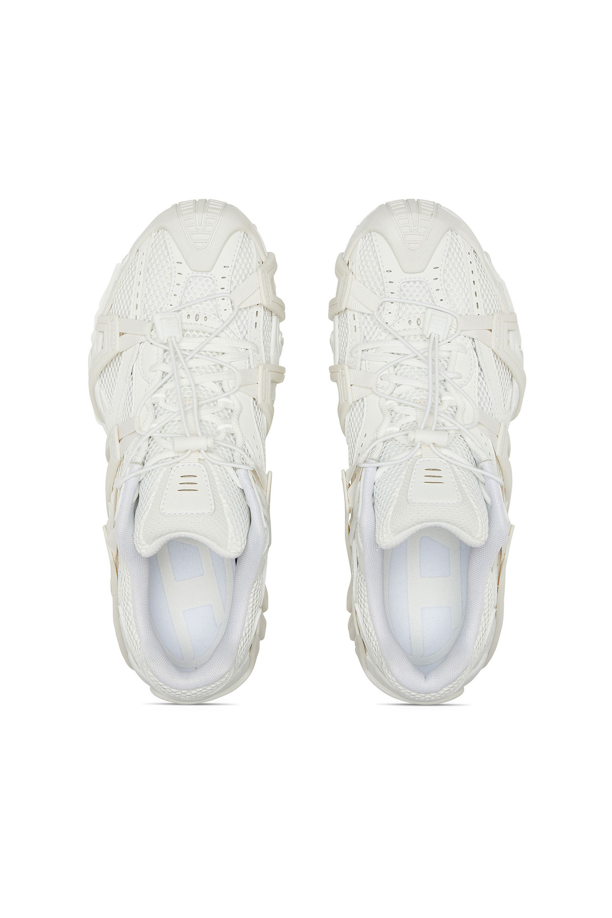 Diesel - S-PROTOTYPE CR LACE X, Man's S-Prototype Cr-Mesh and PU sneakers with double lacing in White - 4