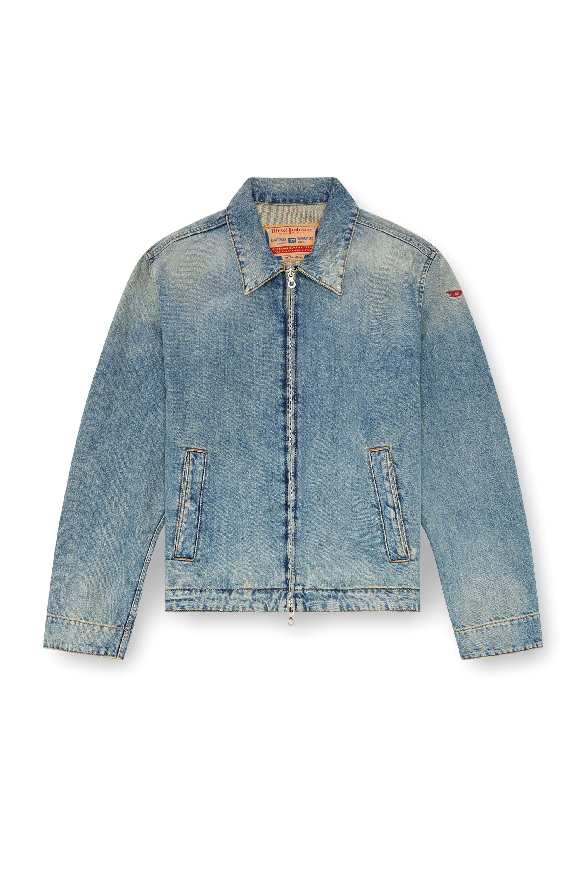 Diesel - D-ROHE, Man's Denim blouson jacket in Light Blue - 2