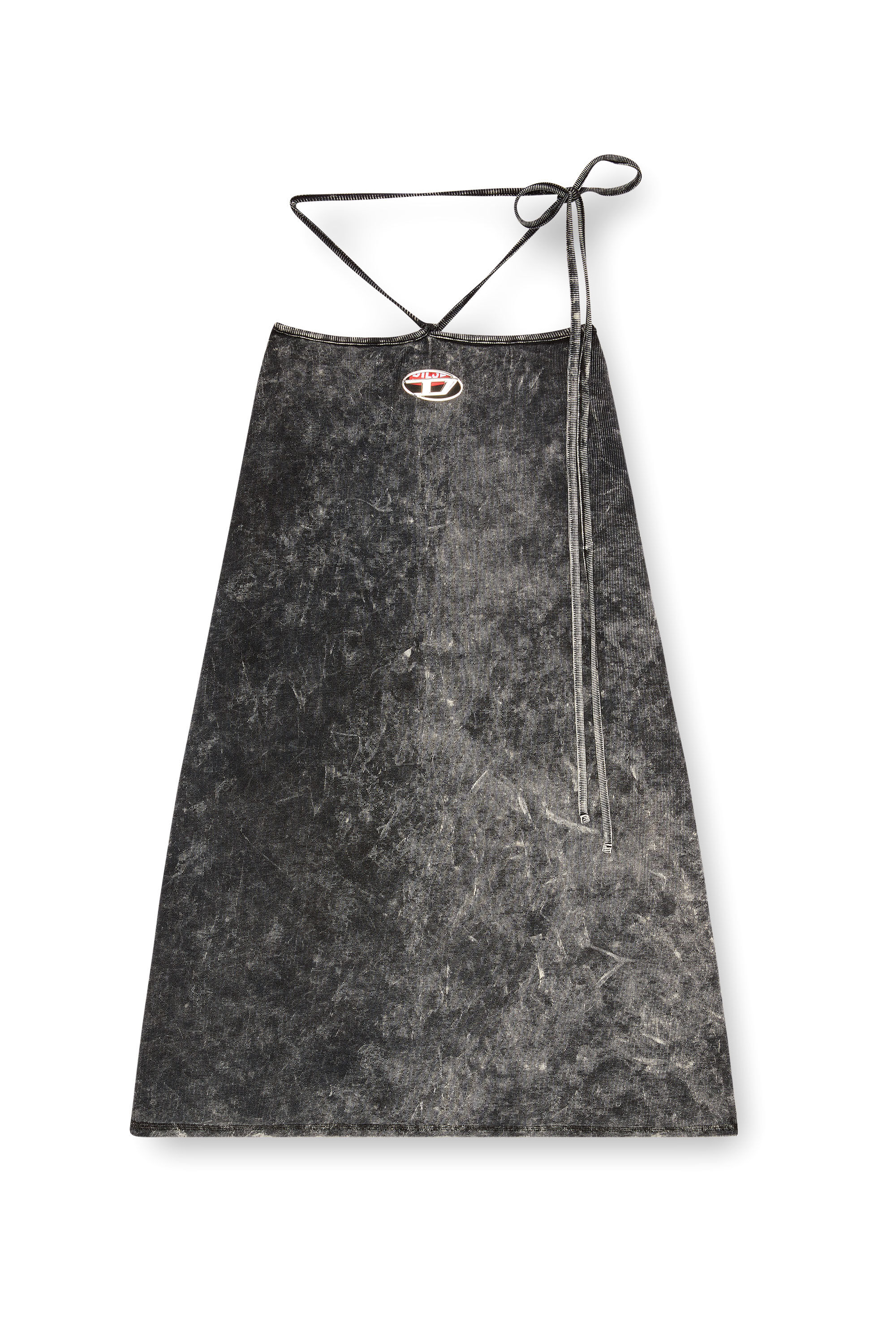 Diesel - O-ROSSI, Woman's Marbled midi skirt with wrap-around ties in Dark grey - 2