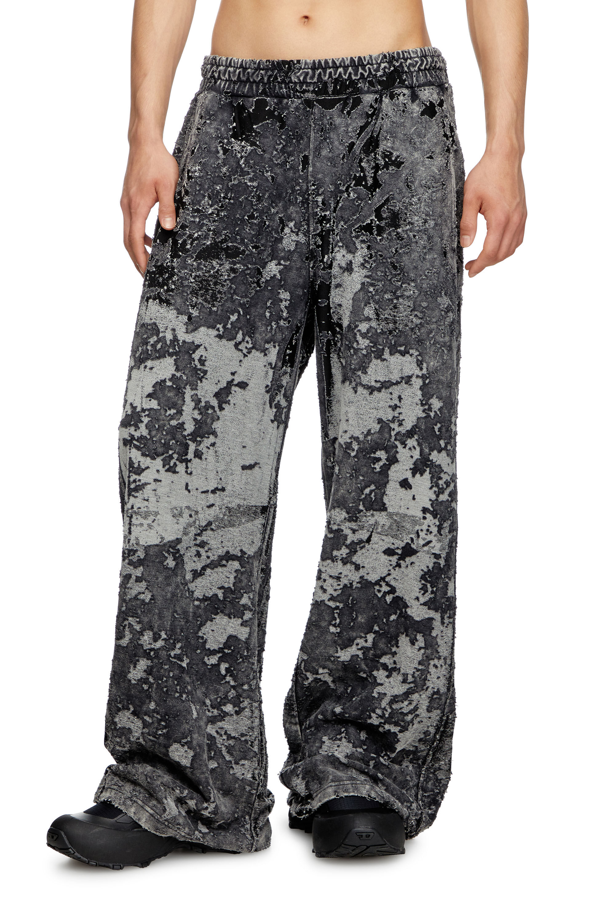 Diesel - P-MARTIS-SHOW, Man's Burnout track pants with camo effect in Black - 3