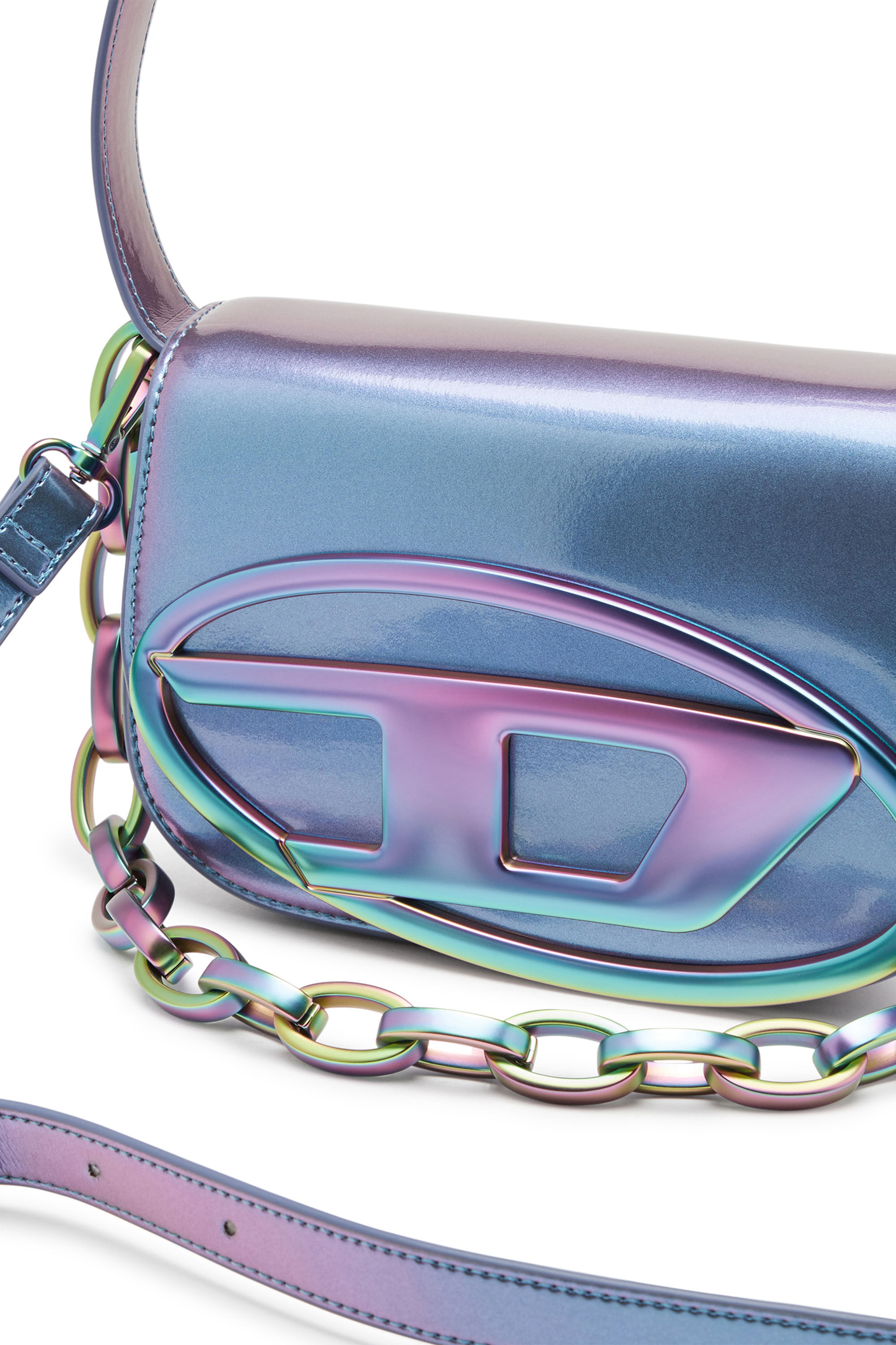 Diesel - 1DR, Woman's 1DR-Iconic shoulder bag with iridescent effect in Azure - 2