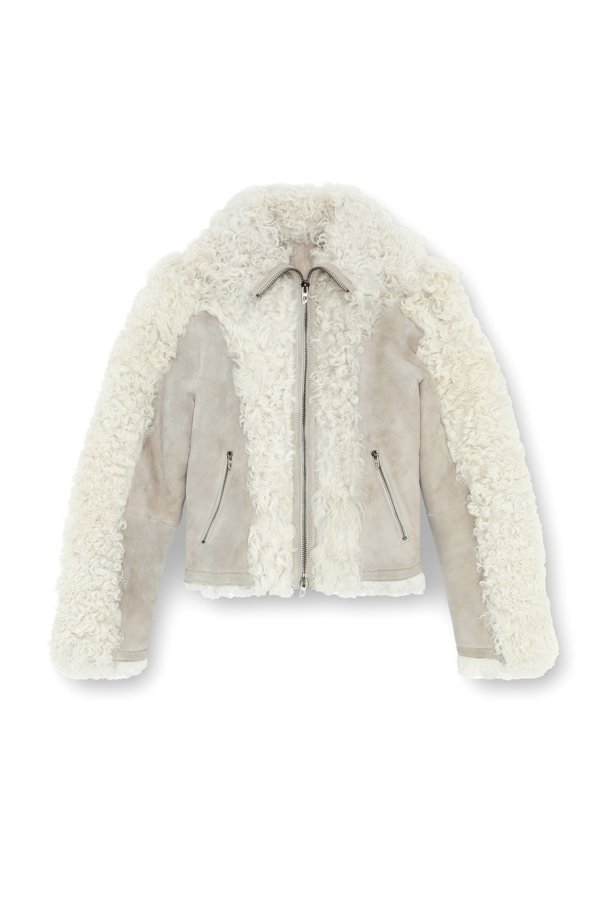 Diesel - L-AUREL, Woman's Shearling jacket in White - 2