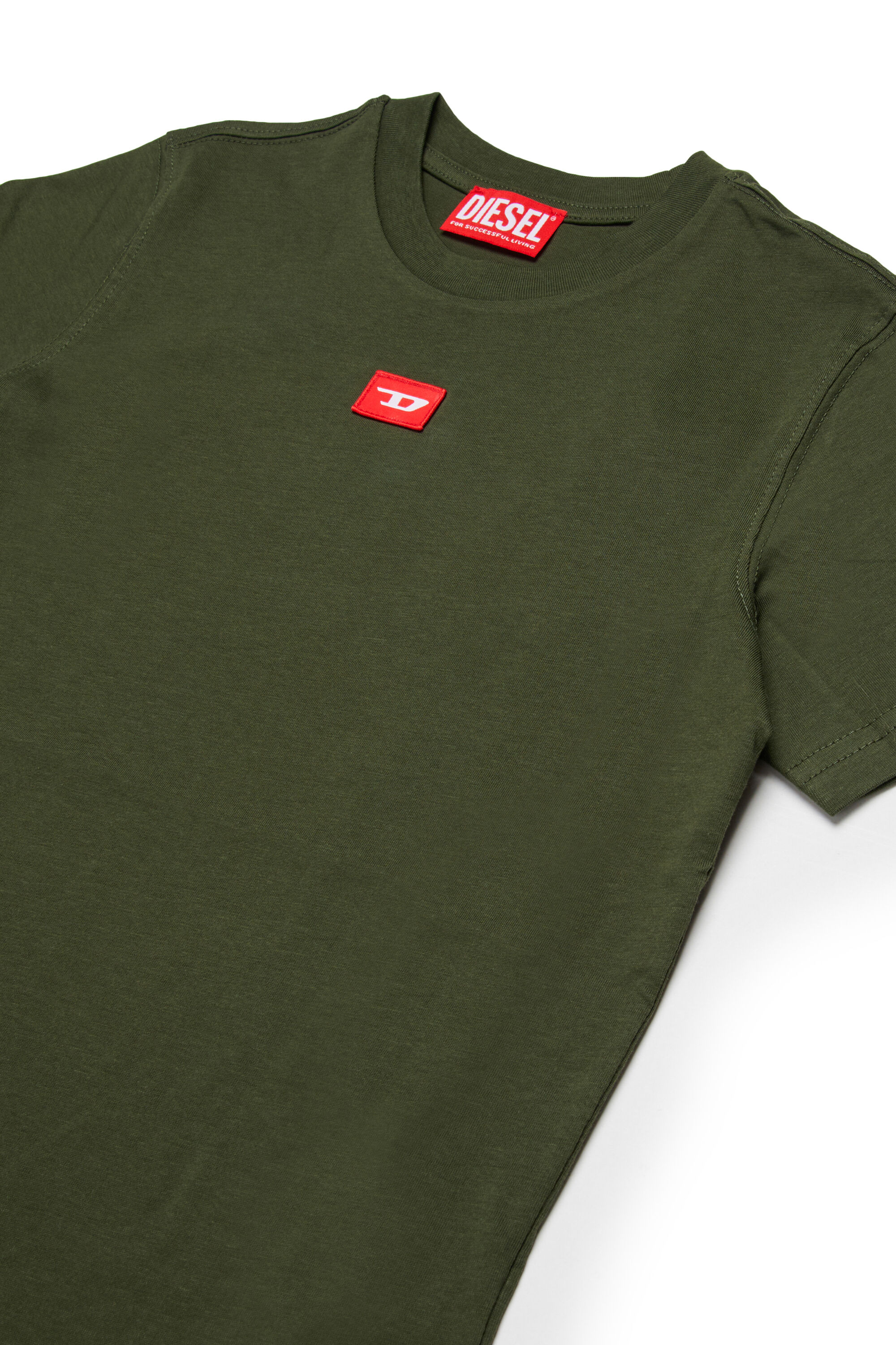 Diesel - TXDIEGO, Man's Cotton T-shirt with patch in Dark Green - 3