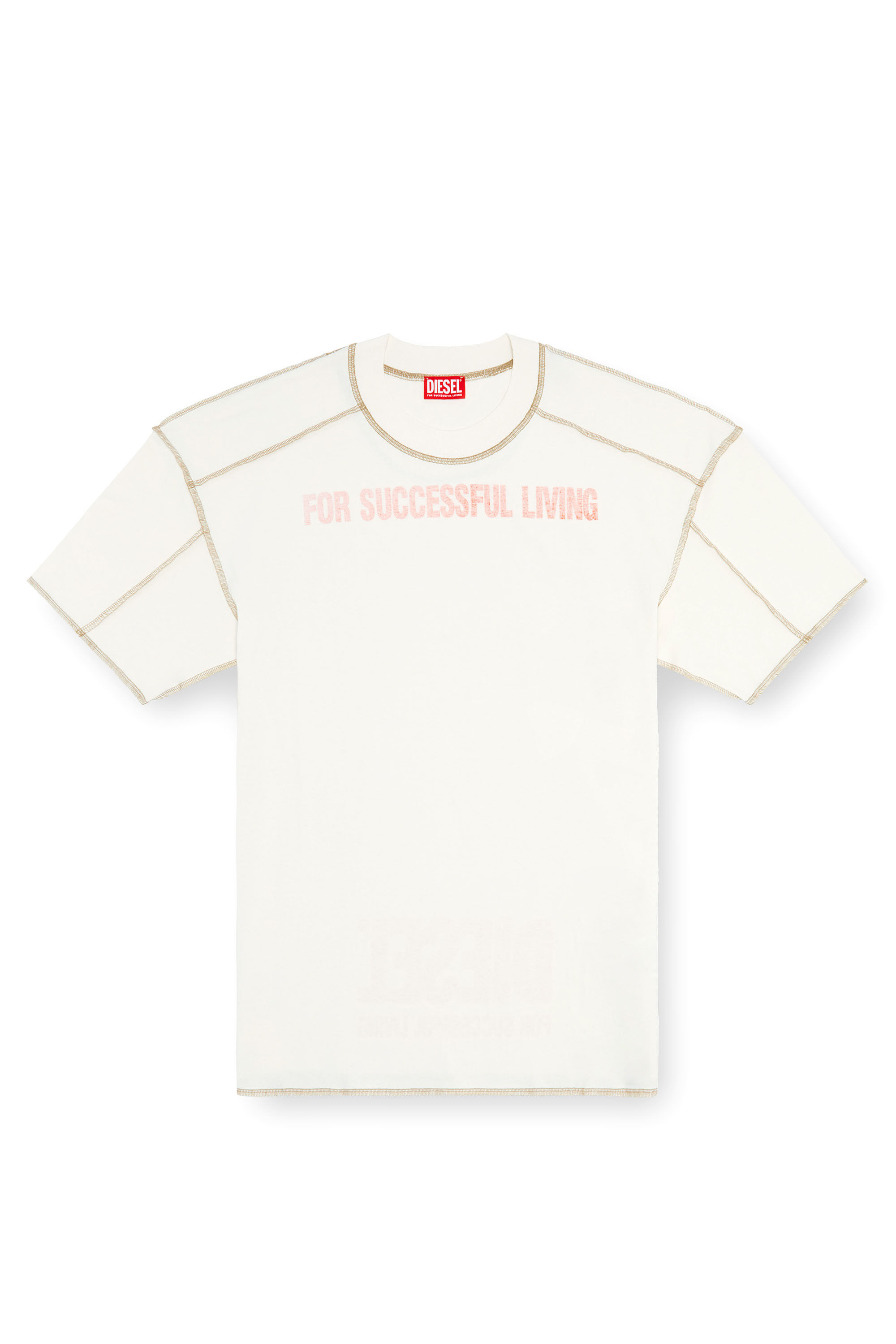 Diesel - T-CRAOR, Man's T-shirt with inside-out effect in White - 2