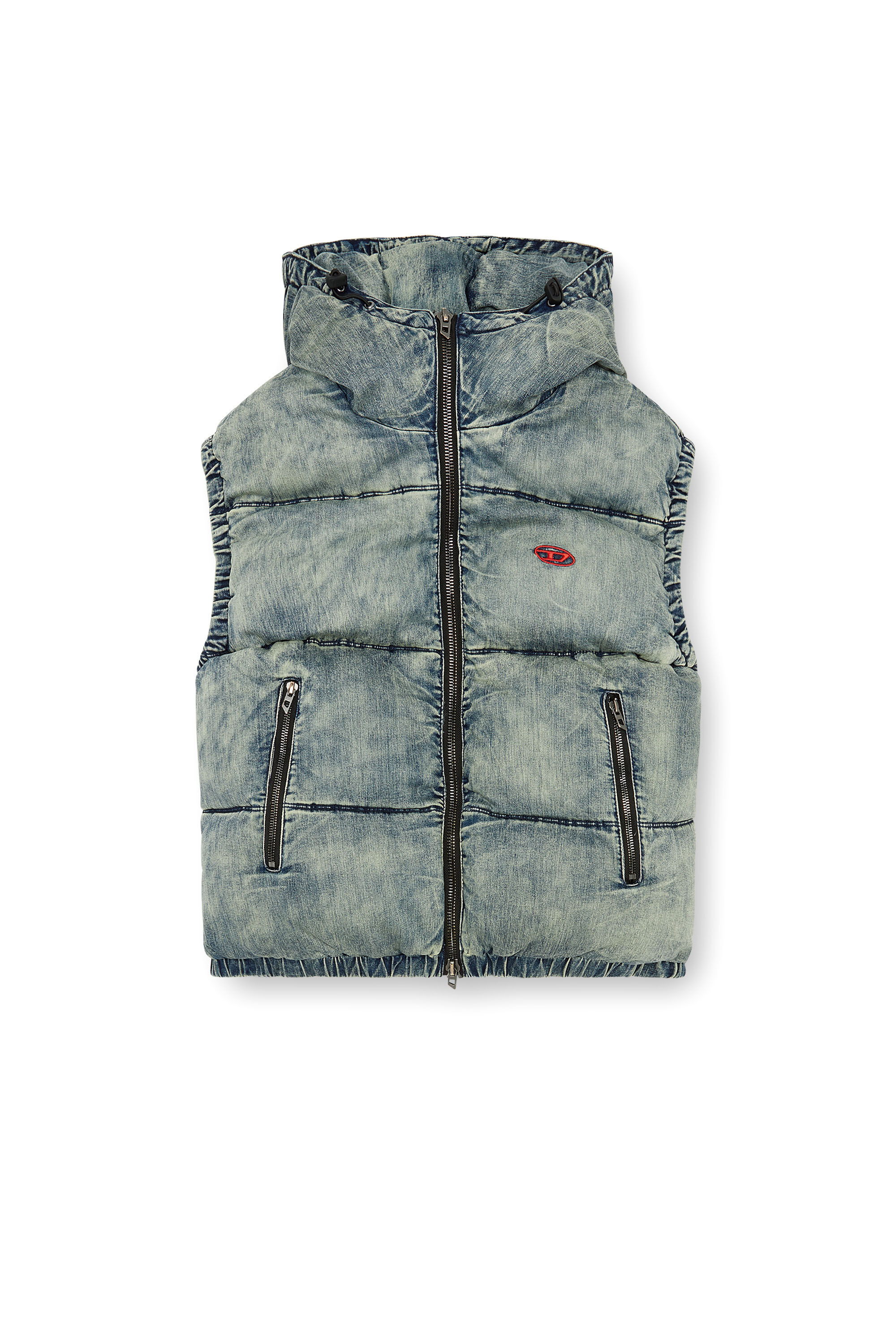 Diesel - W-MONS-SL, Man's Padded vest in faded denim in Blue - 2