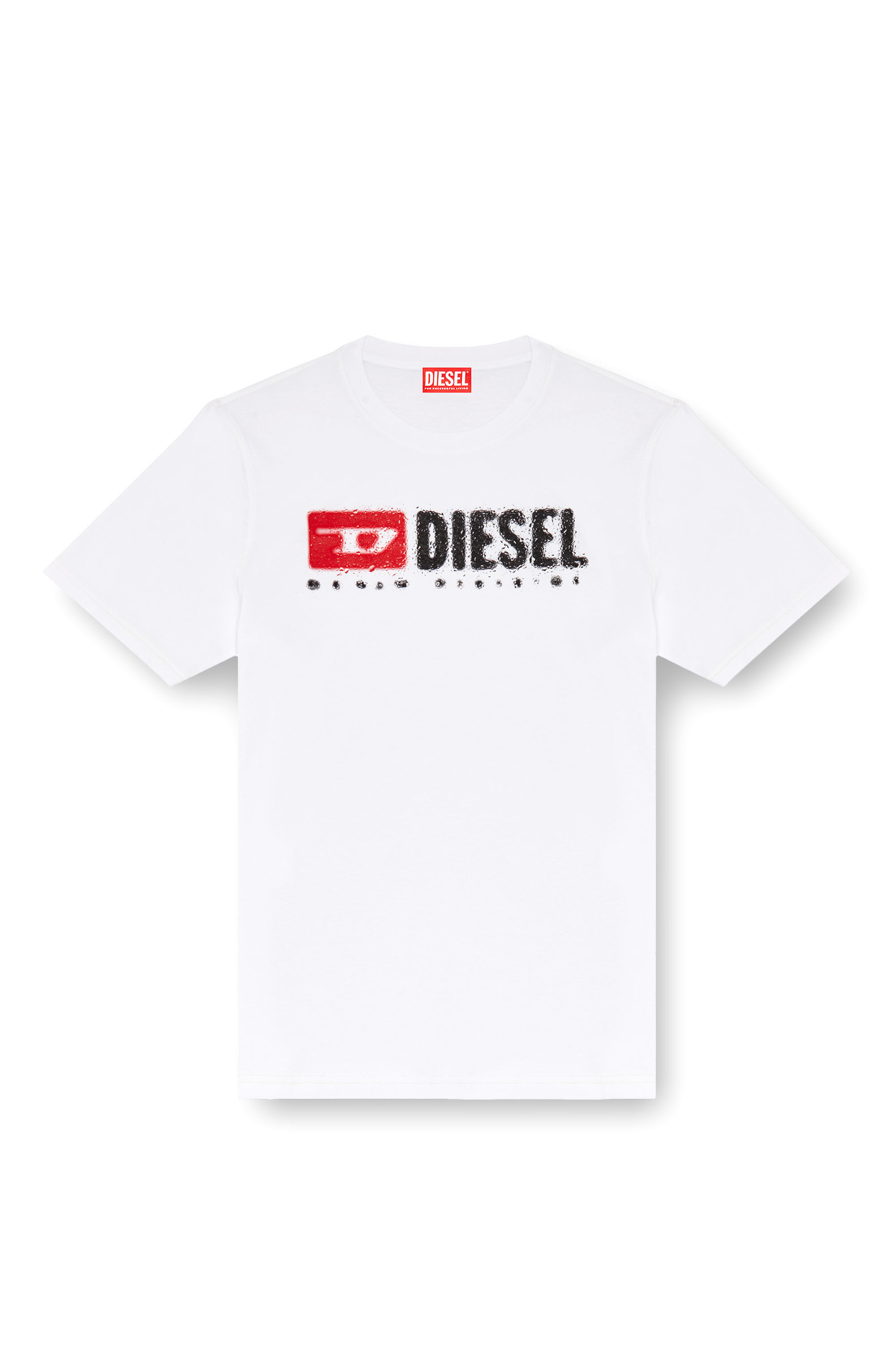 Diesel - T-ADJUST-K14, Man's T-shirt with splashed-effect logo in White - 2