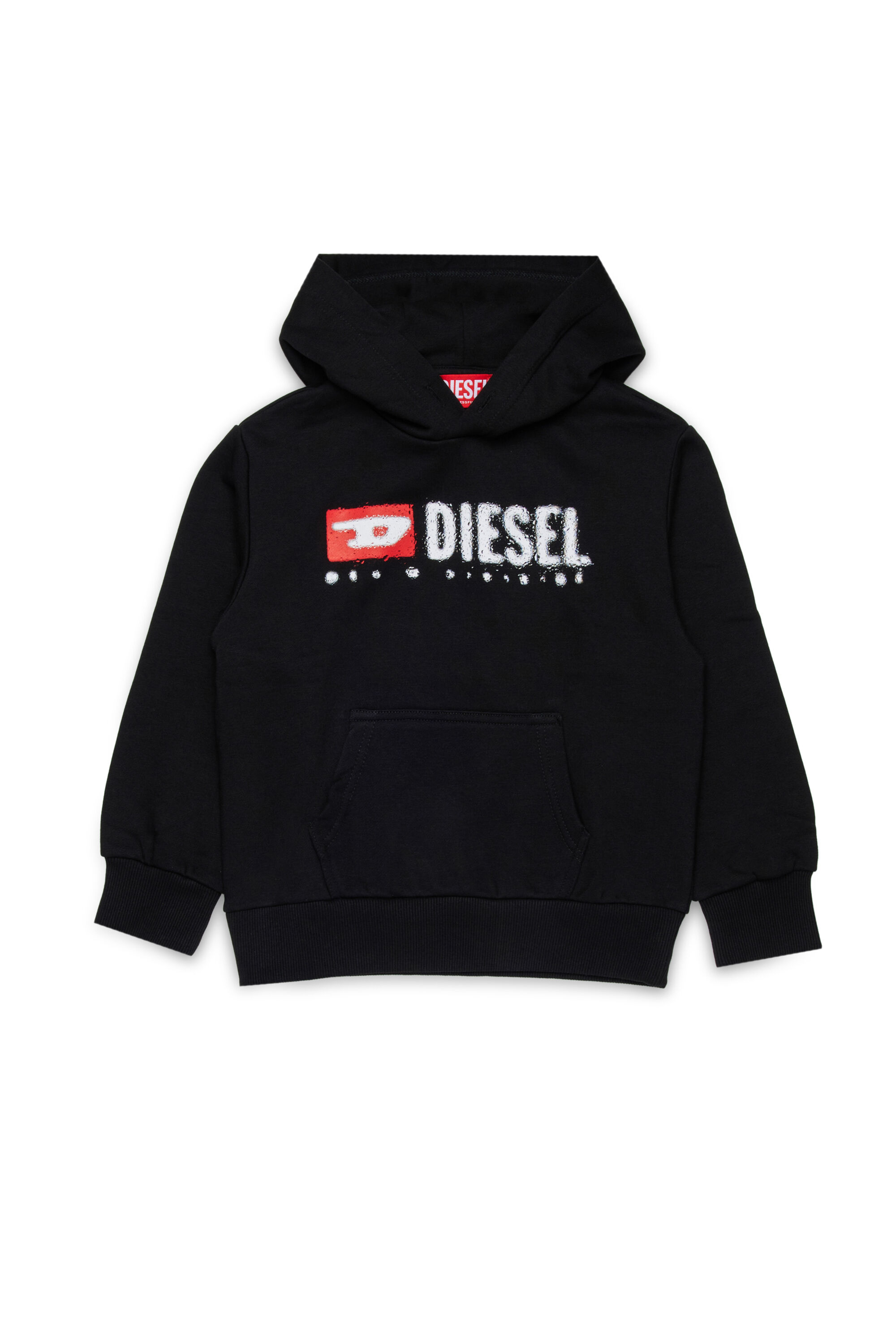 Diesel - SDROPSHOOD OVER, Man's Cotton sweatshirt with logo print in Black - 1