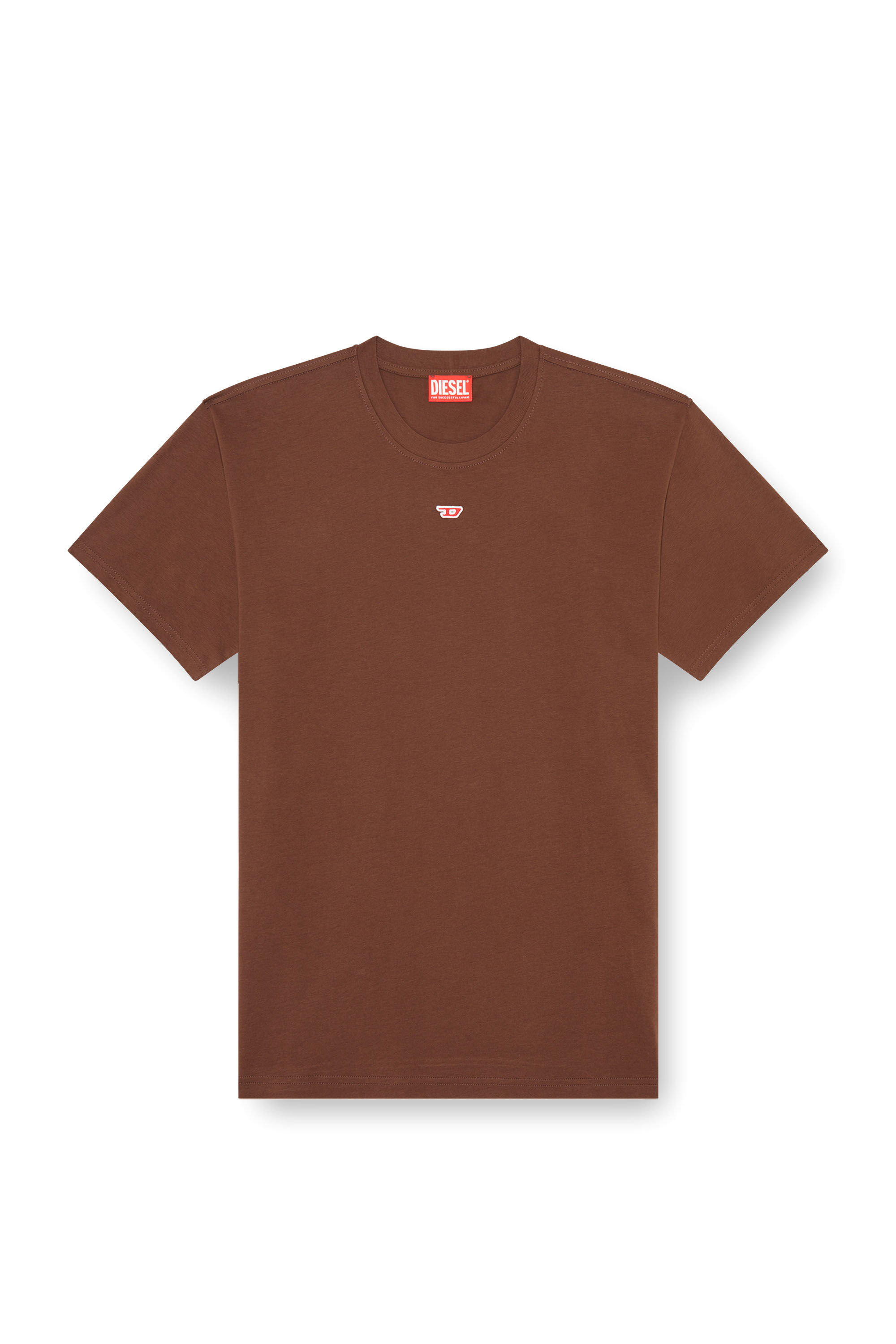 Diesel - T-BOXT-D, Unisex's T-shirt with embroidered D patch in Brown - 2