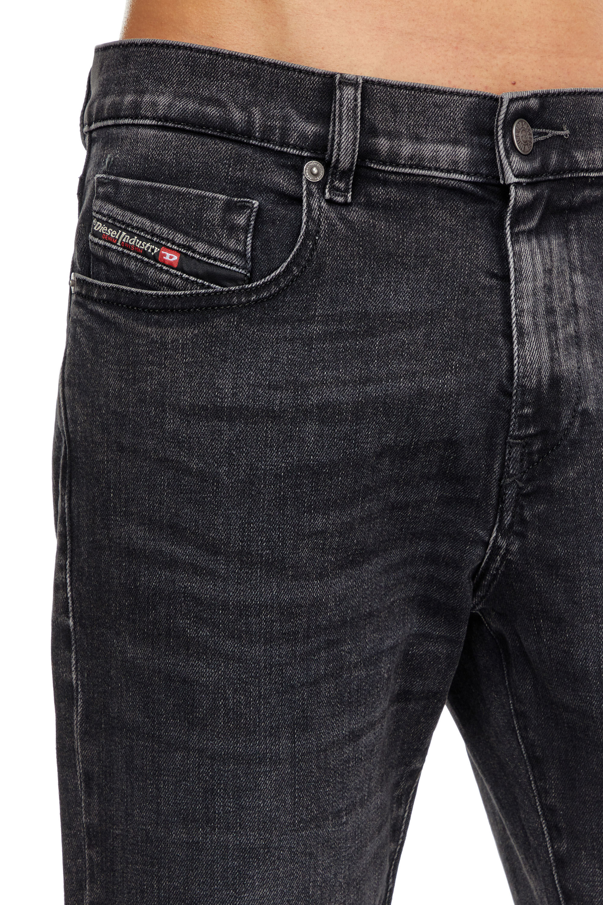 Diesel - Slim Jeans 2019 D-Strukt 09B83, Black/Dark grey - Image 6
