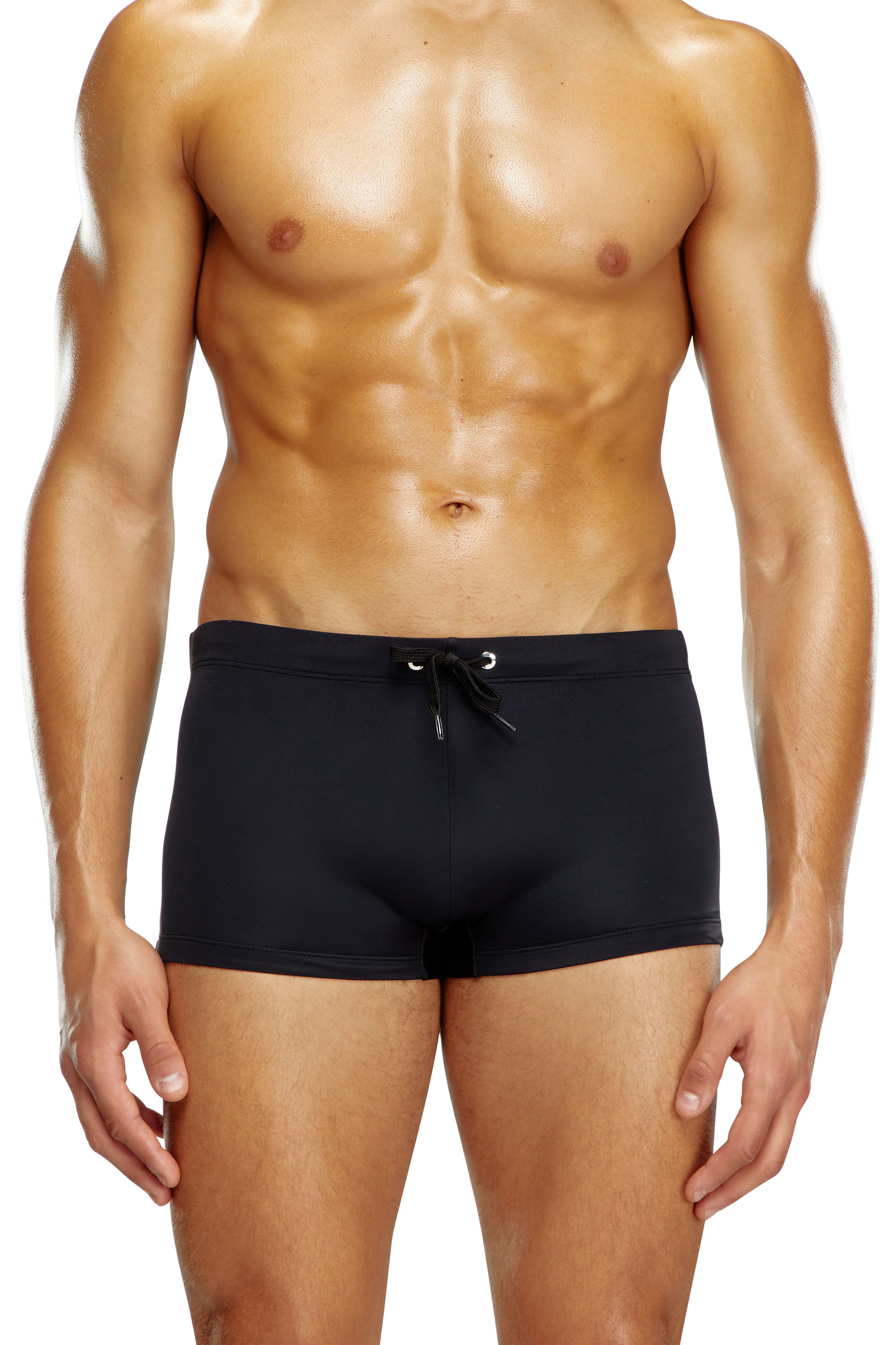 Diesel - BMBX-BRAD, Man's Swim boxer briefs with rear logo print in Black - 1