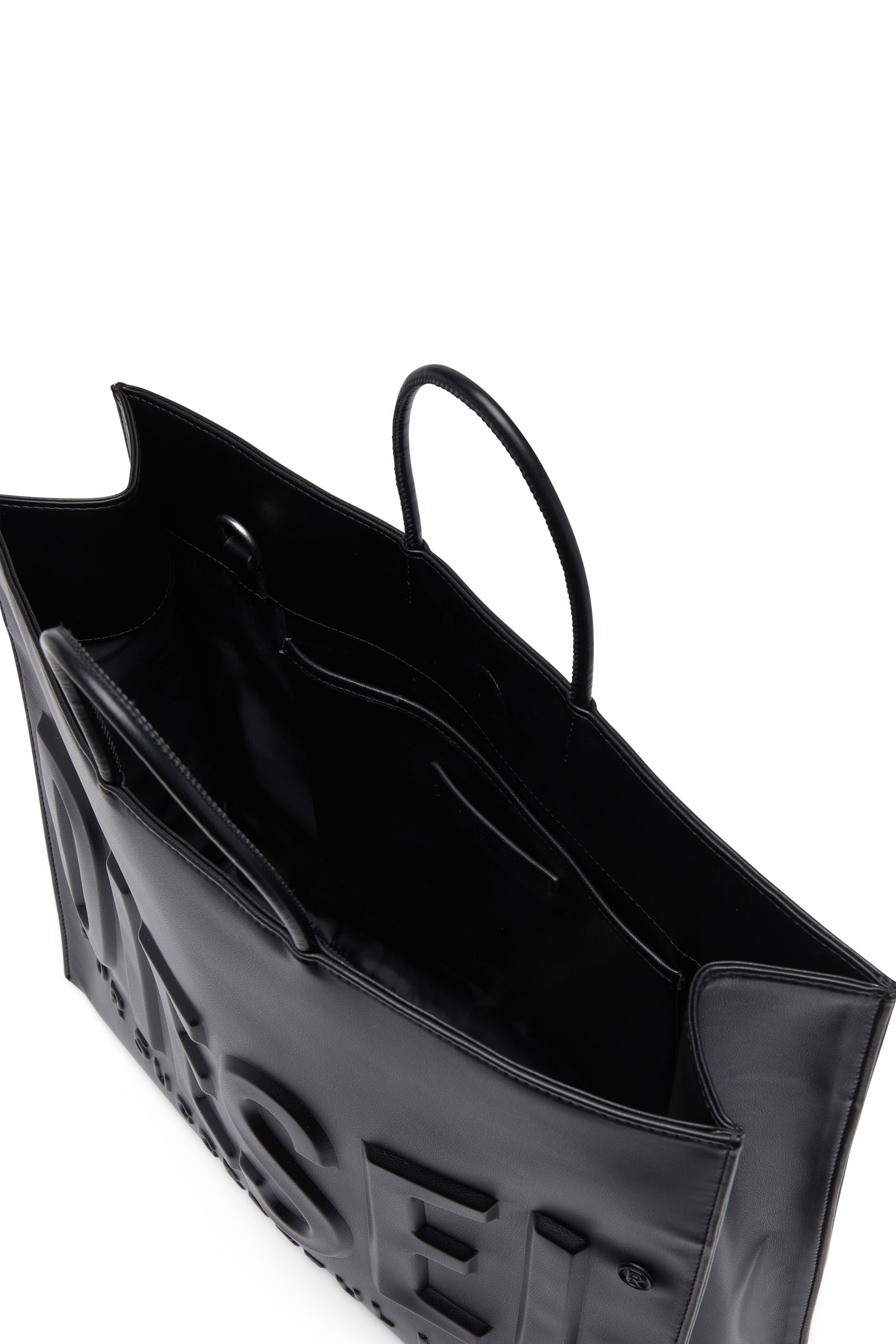 Diesel - DSL 3D TOTE EW X, Man's Dsl 3D-Recycled PU tote bag with embossed logo in Black - 2