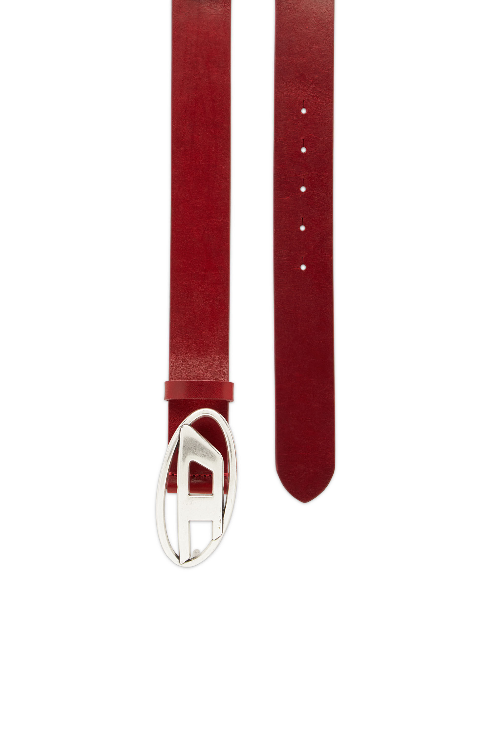 B-1DR: Leather Belt with silver D logo buckle | Diesel B-1DR: Leather Belt with silver D logo buckle | Diesel