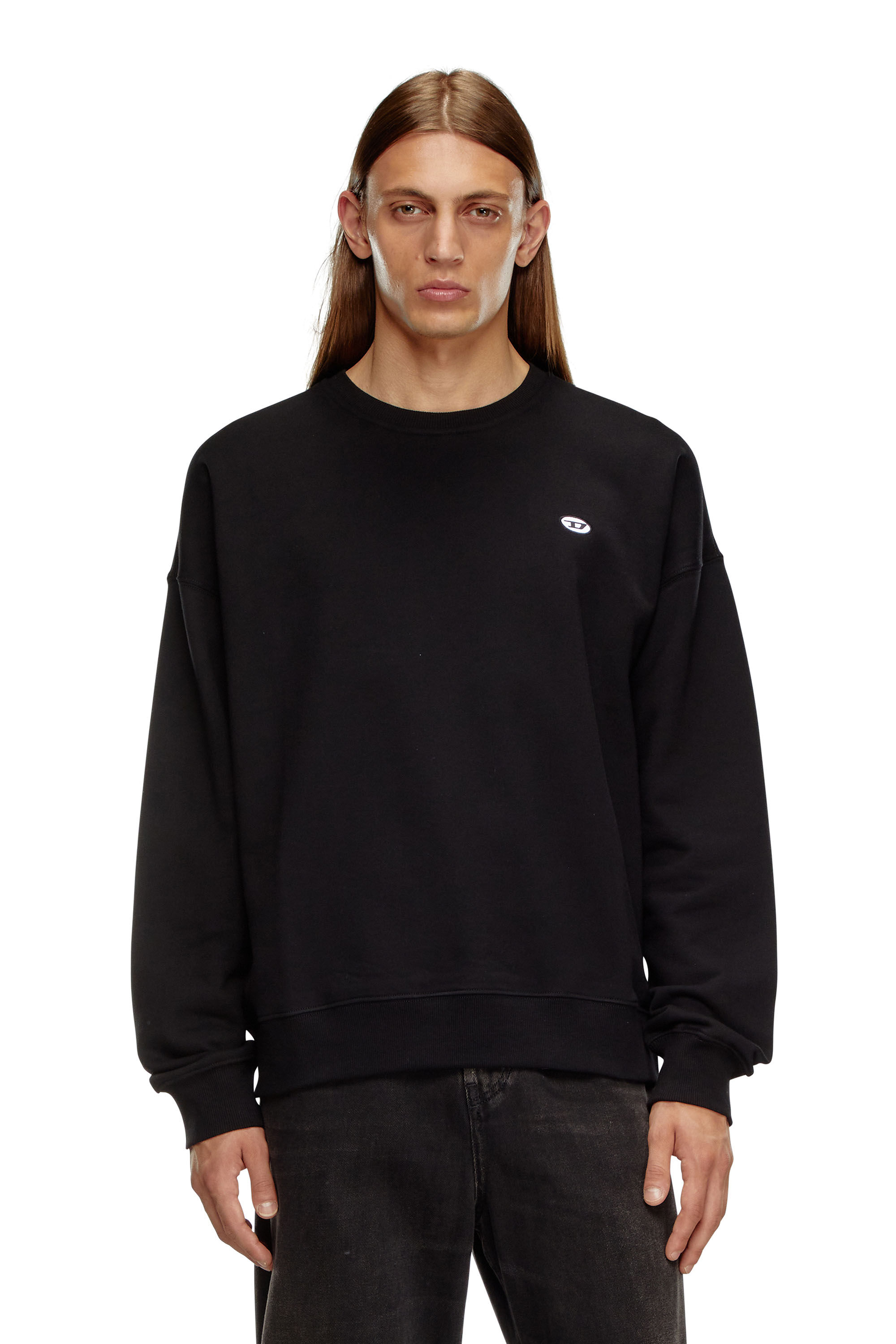 Diesel - S-ROB-DOVAL-PJ, Man's Sweatshirt with oval D patch in Black - 2