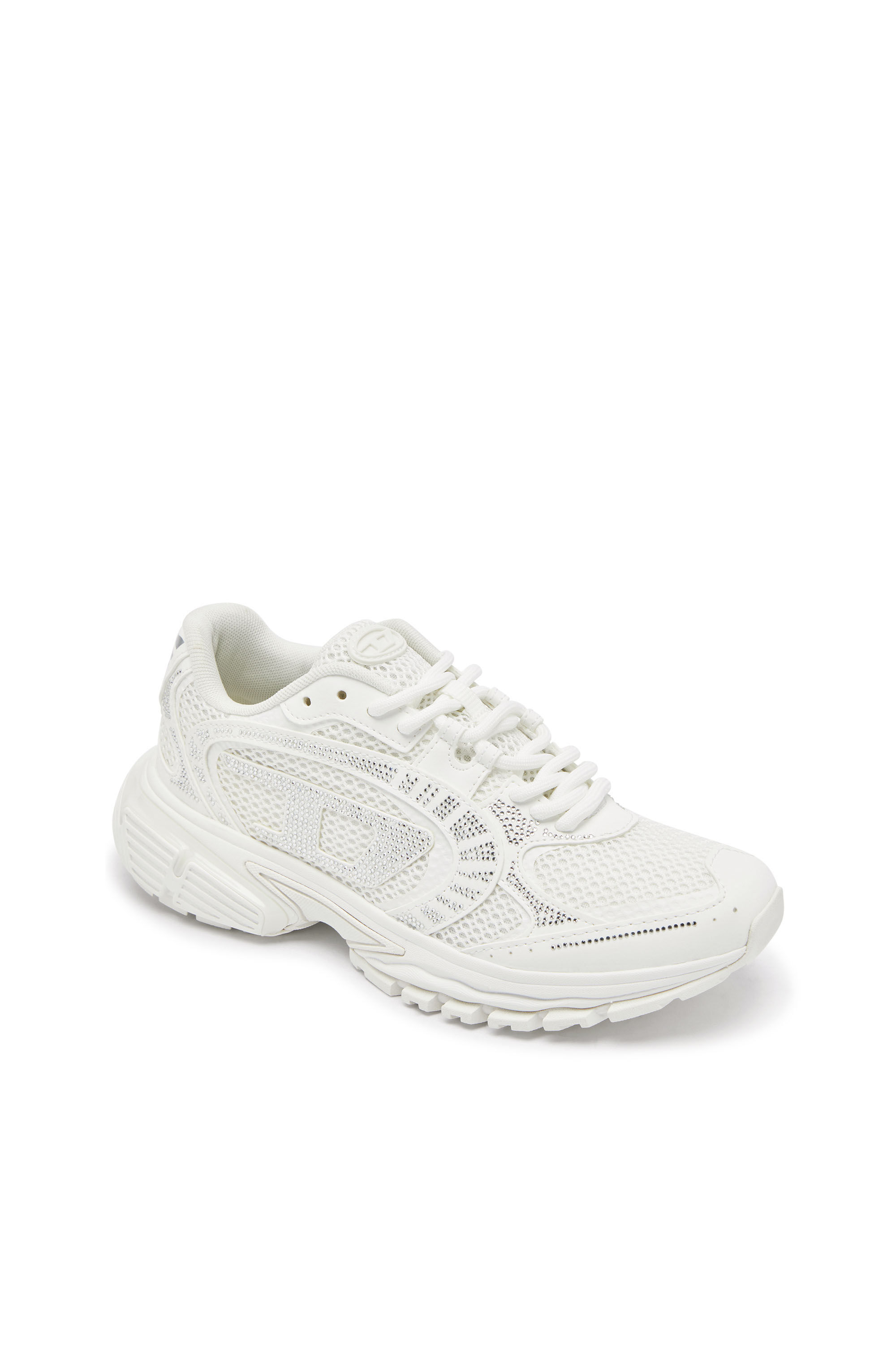 Diesel - S-PRO-V-DENSE LOW W, Woman's S-Pro-V-Dense - Mesh sneakers with crystals in White - 6