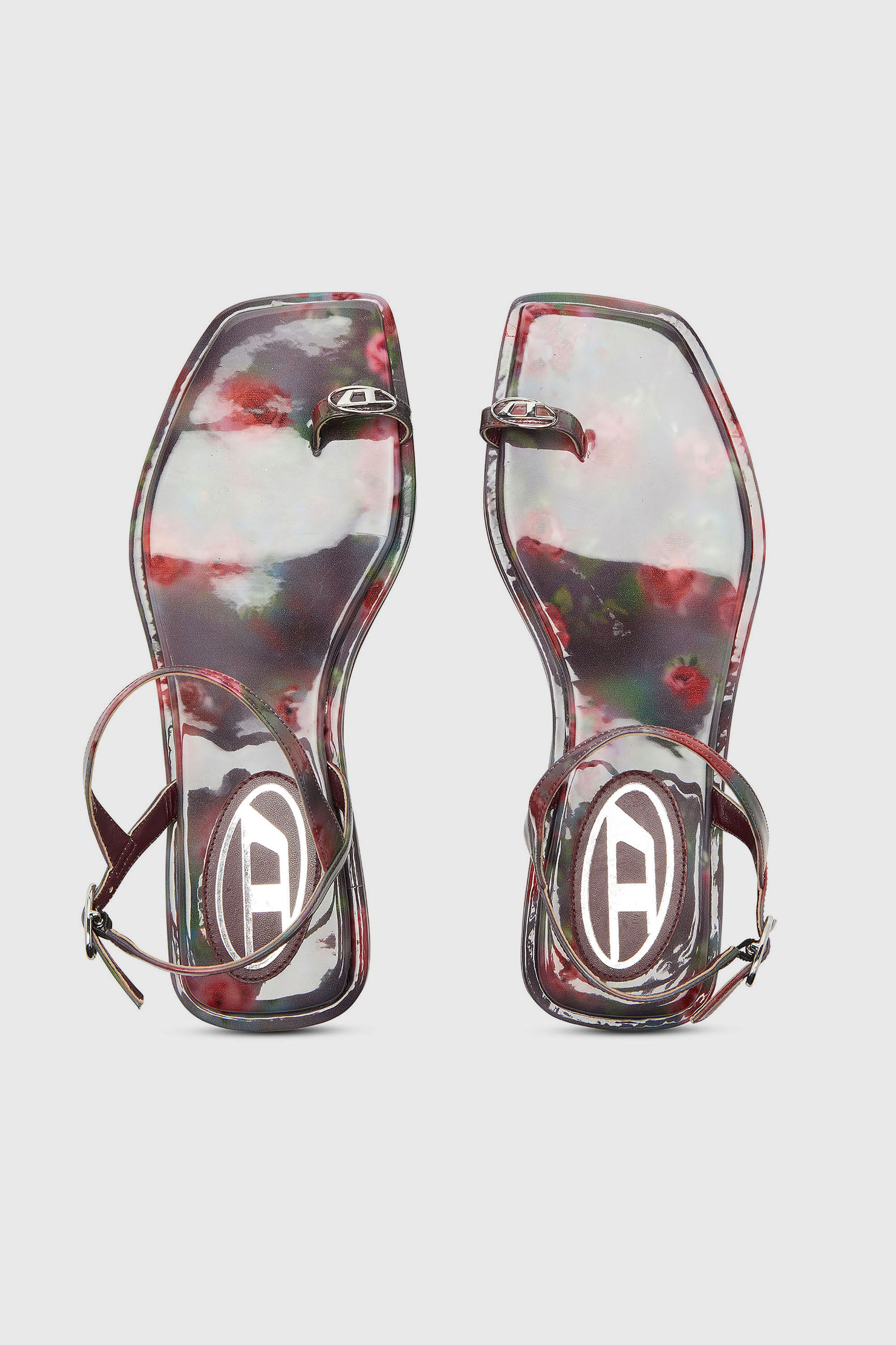 Diesel - D-AMBER INFRA 0, Woman's D-Amber - Sandals with all-over print in Violet/Pink - 5
