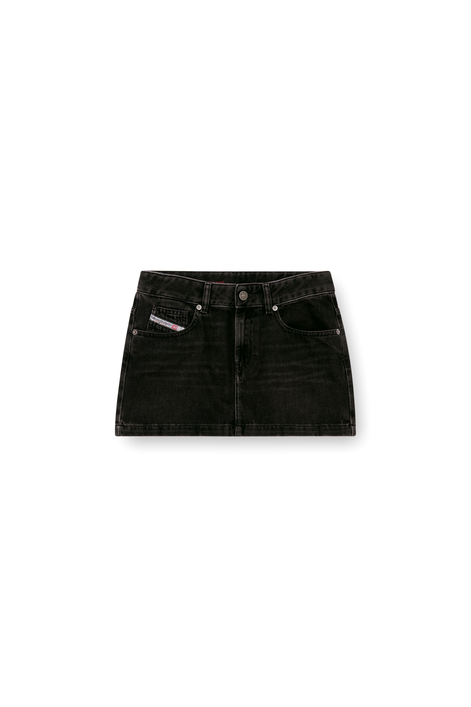 Diesel - DE-RON, Woman's Mini skirt in clean-wash denim in Black - 2