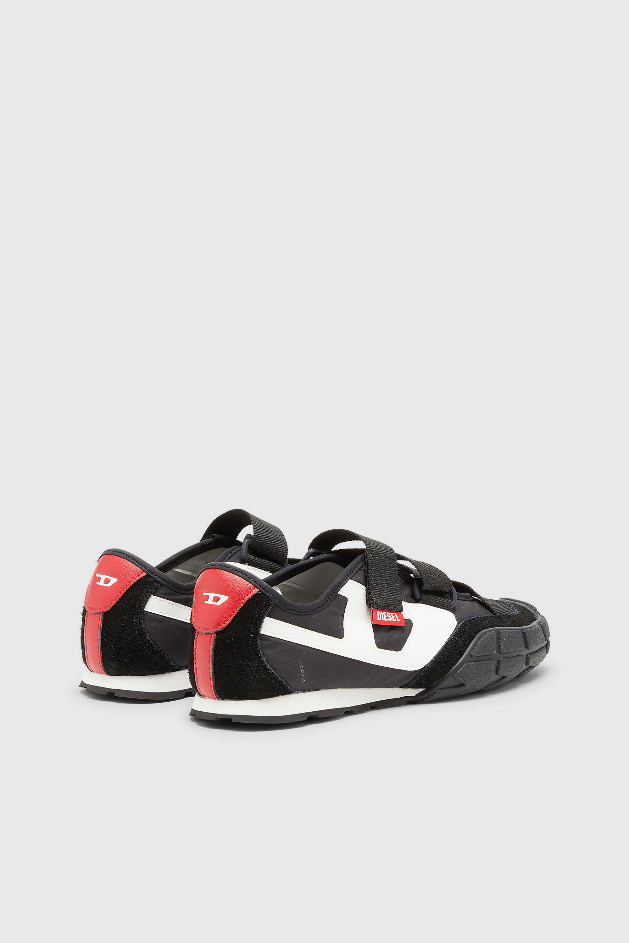 Diesel - S-PAGODHA SLIP-ON W, Woman's S-Pagodha-Tongue-free strap sneakers in ripstop in Black/White - 3