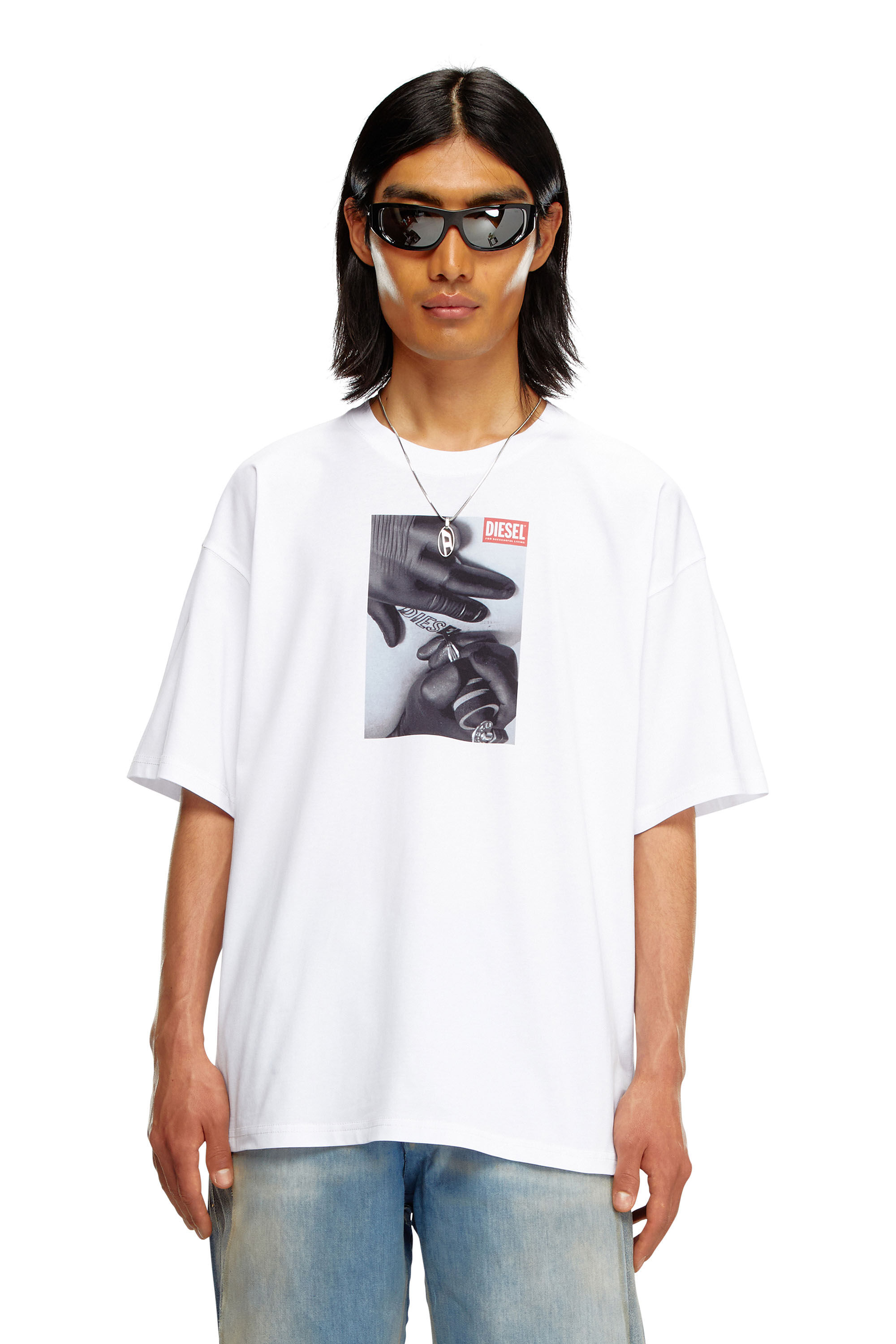 Diesel - T-BOXT-K4, Man's T-shirt with tattoo glove print in White - 3