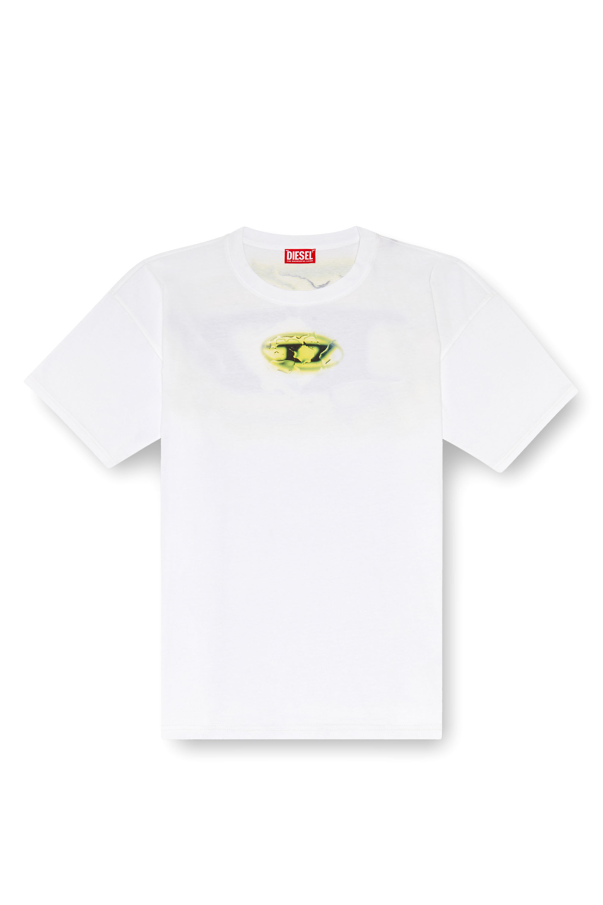 Diesel - T-BOXT-K3, Man's T-shirt with glowing-effect logo in White - 2