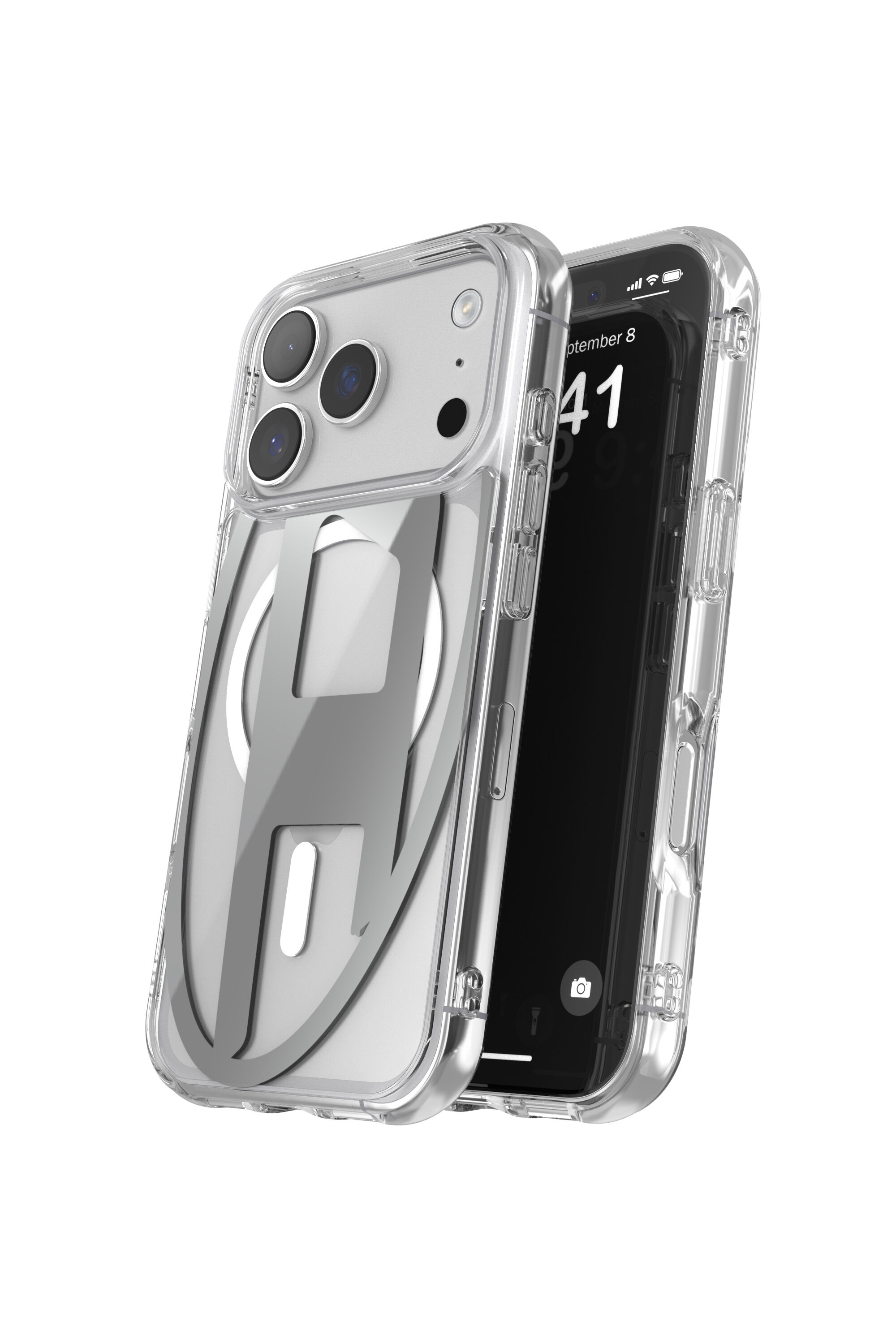 Diesel - 60413 AOP CASE, Unisex's Oval D metallic case with magsafe for iPhone 17 Pro in Grey - 3