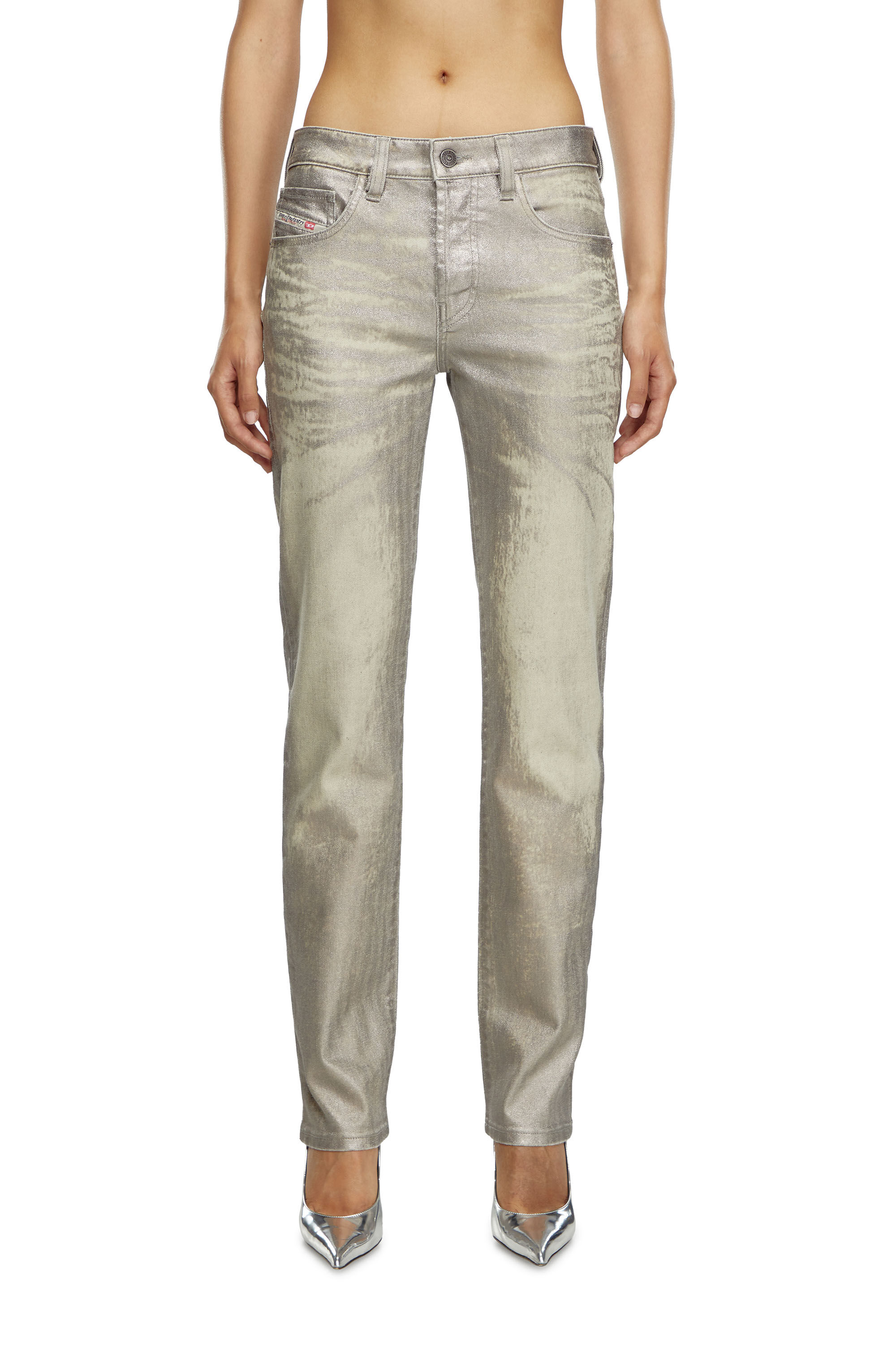 Diesel - Woman's Straight Jeans 1989 D-Mine 0CBCZ, Grey - 3