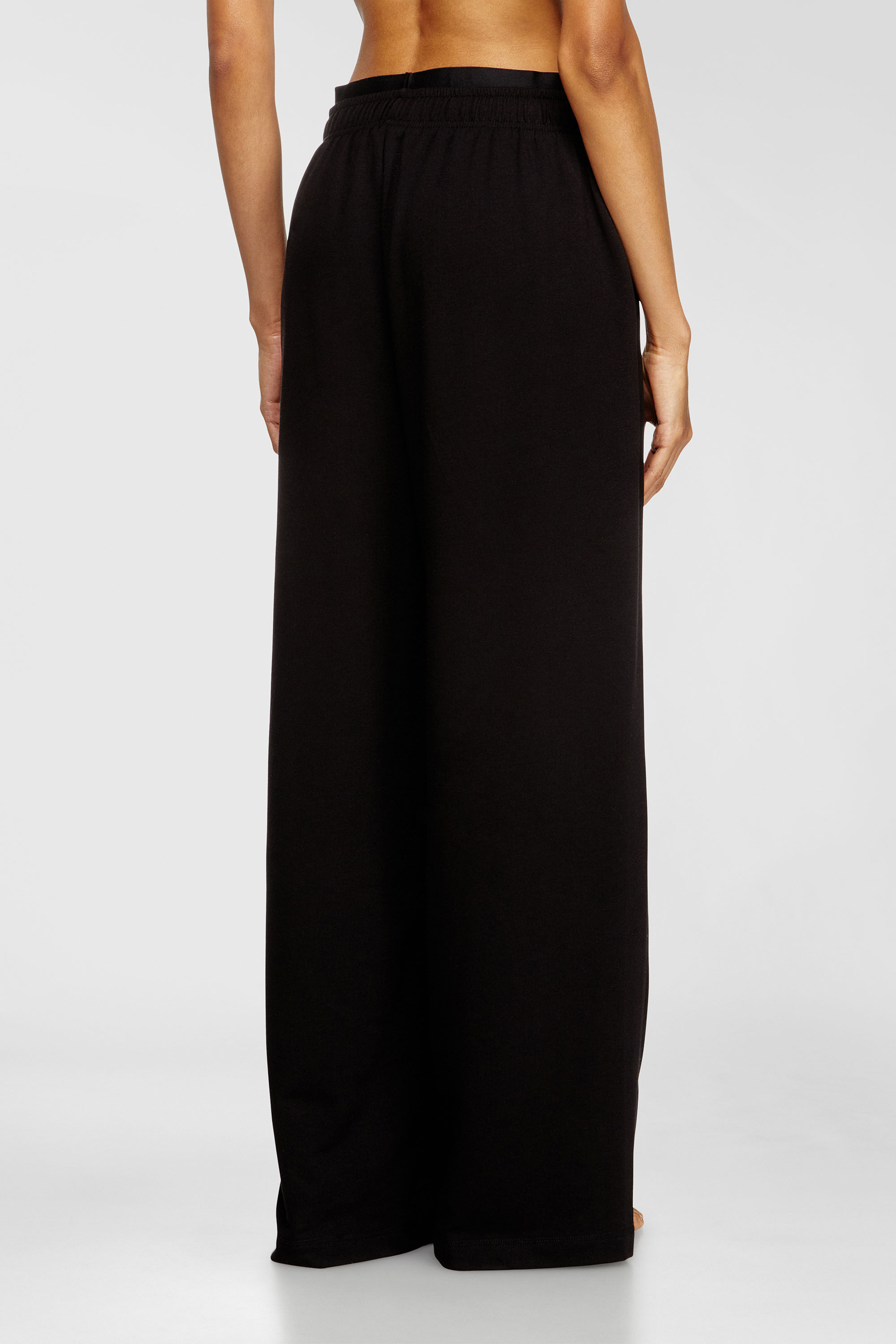 Diesel - LESLIE-D-POP, Woman's Cotton terry sweatpants with logo waistband in Black - 4