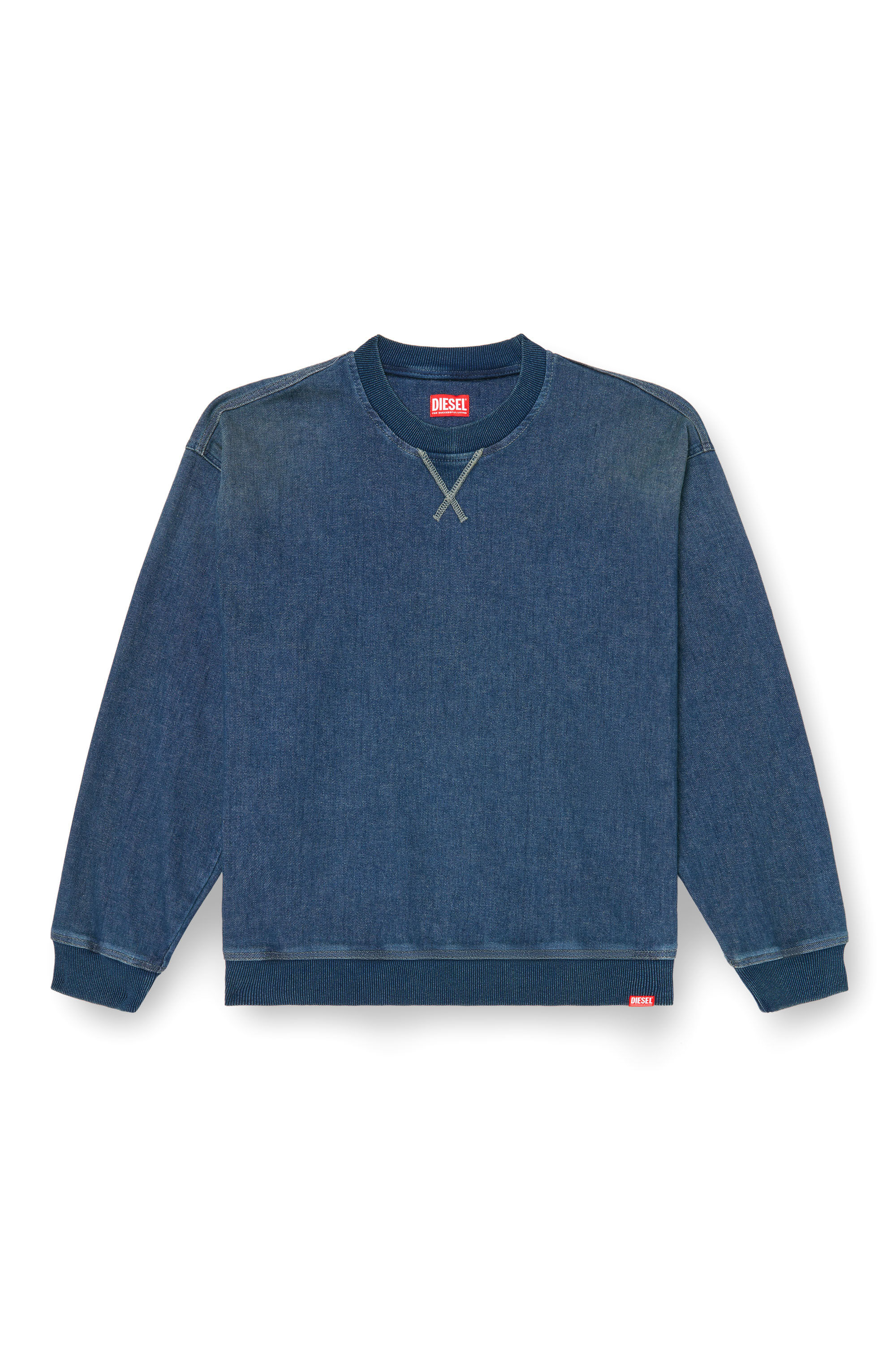 Diesel - D-KRIBY-S TRACK, Unisex's Sweatshirt in Track Denim in Medium blue - 2