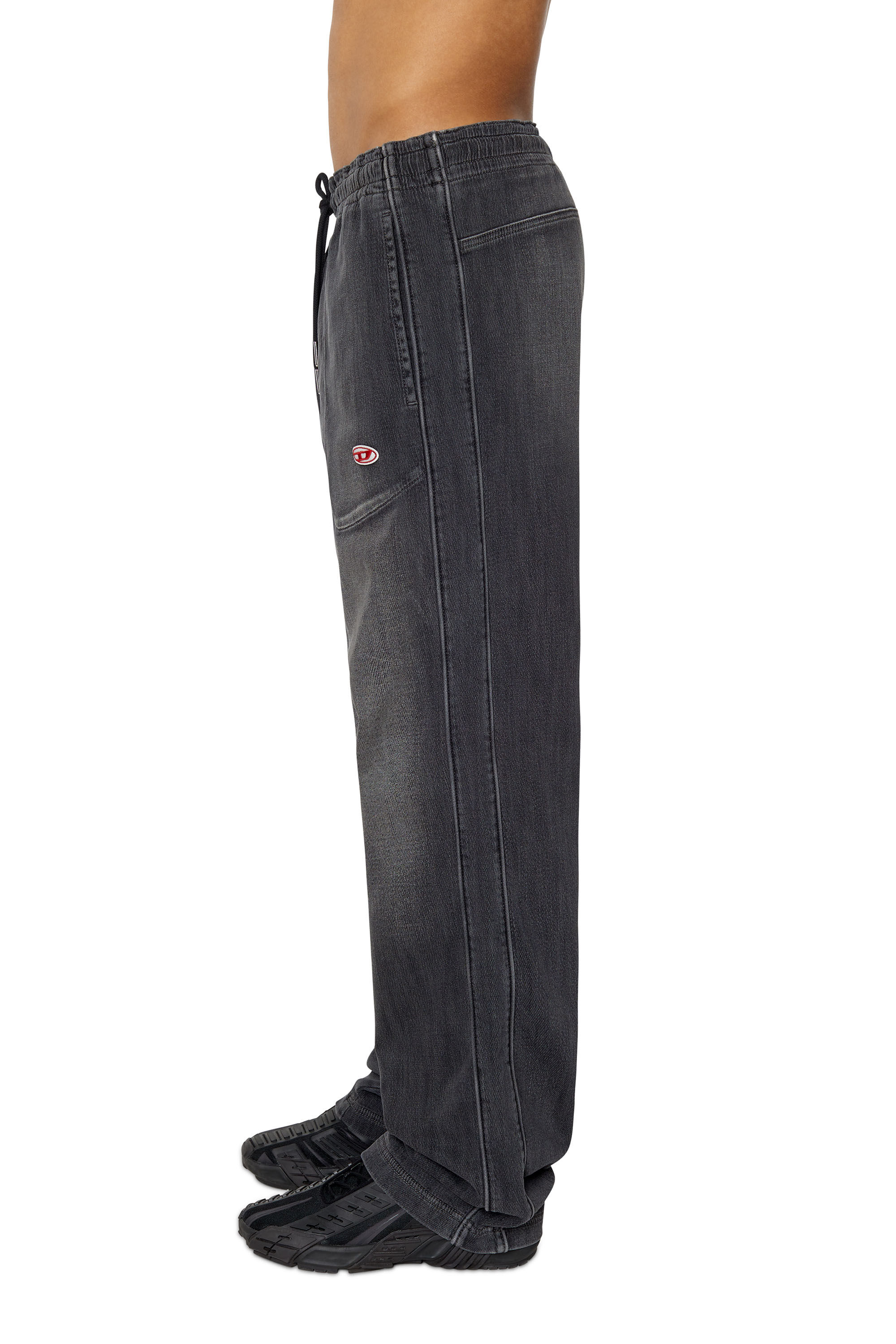 Diesel - Straight D-Martians Track Denim 09E30, Black/Dark grey - Image 5