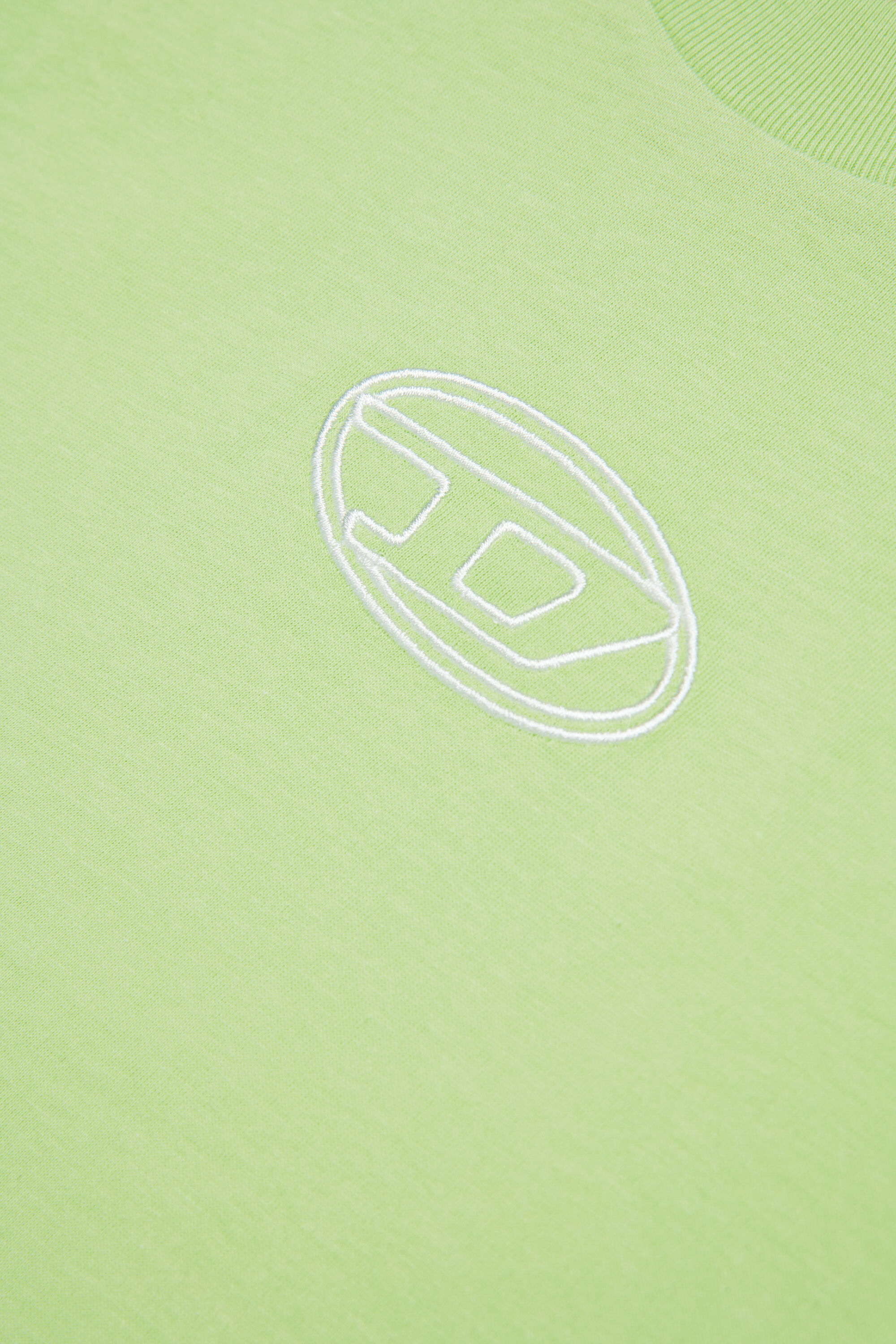 Diesel - TIXAN, Woman's Cotton T-shirt with central logo in Green - 4