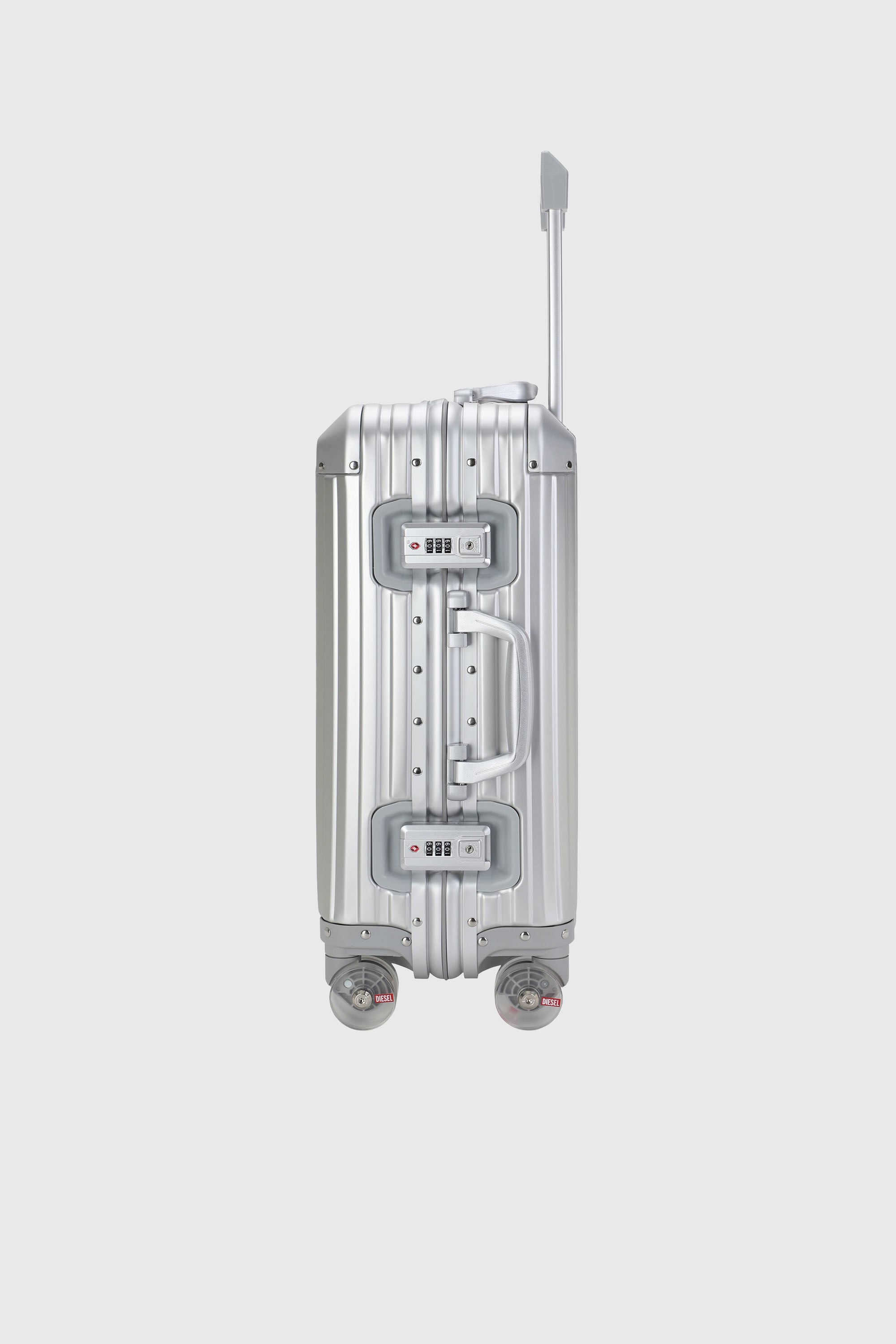 Diesel - DIESEL ALUMINUM TROLLEY- DSL002, Unisex's Aluminum suitcase size S in Silver - 4