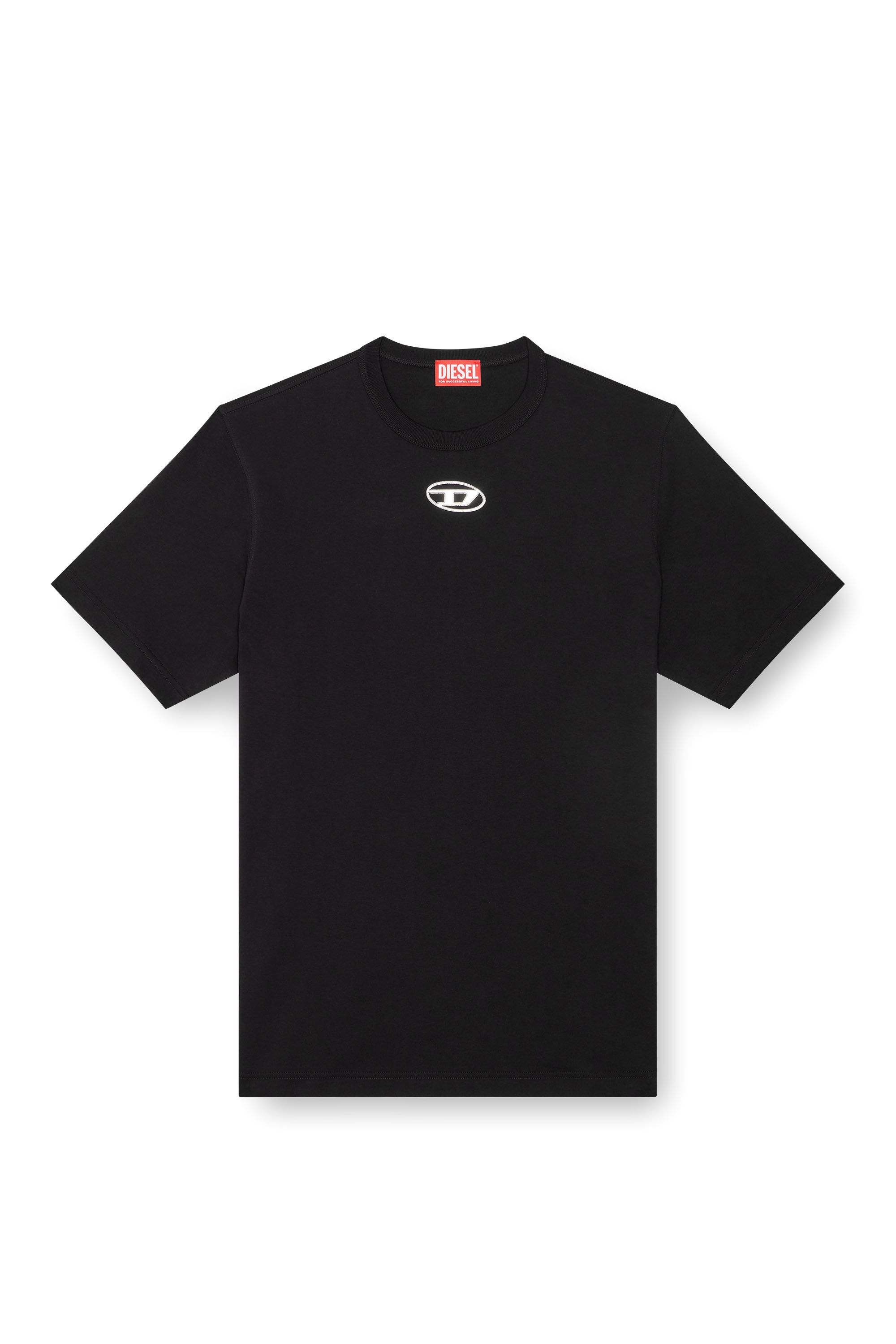 Diesel - T-ADJUST-OD, Man's T-shirt with injection moulded logo in Black - 2