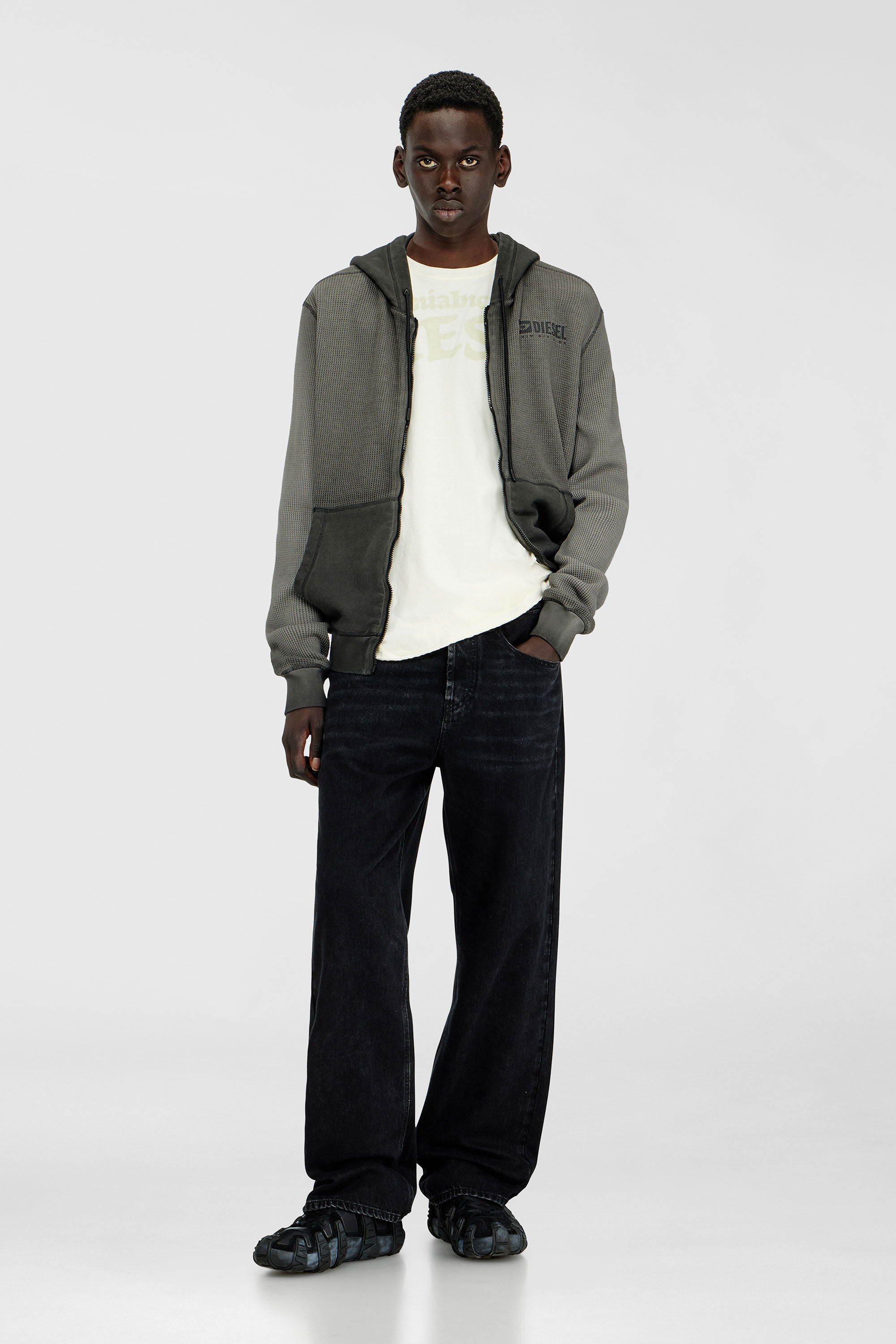 Diesel - Man's Relaxed Jeans 2001 D-Macro 09P09, Black/Dark grey - 1