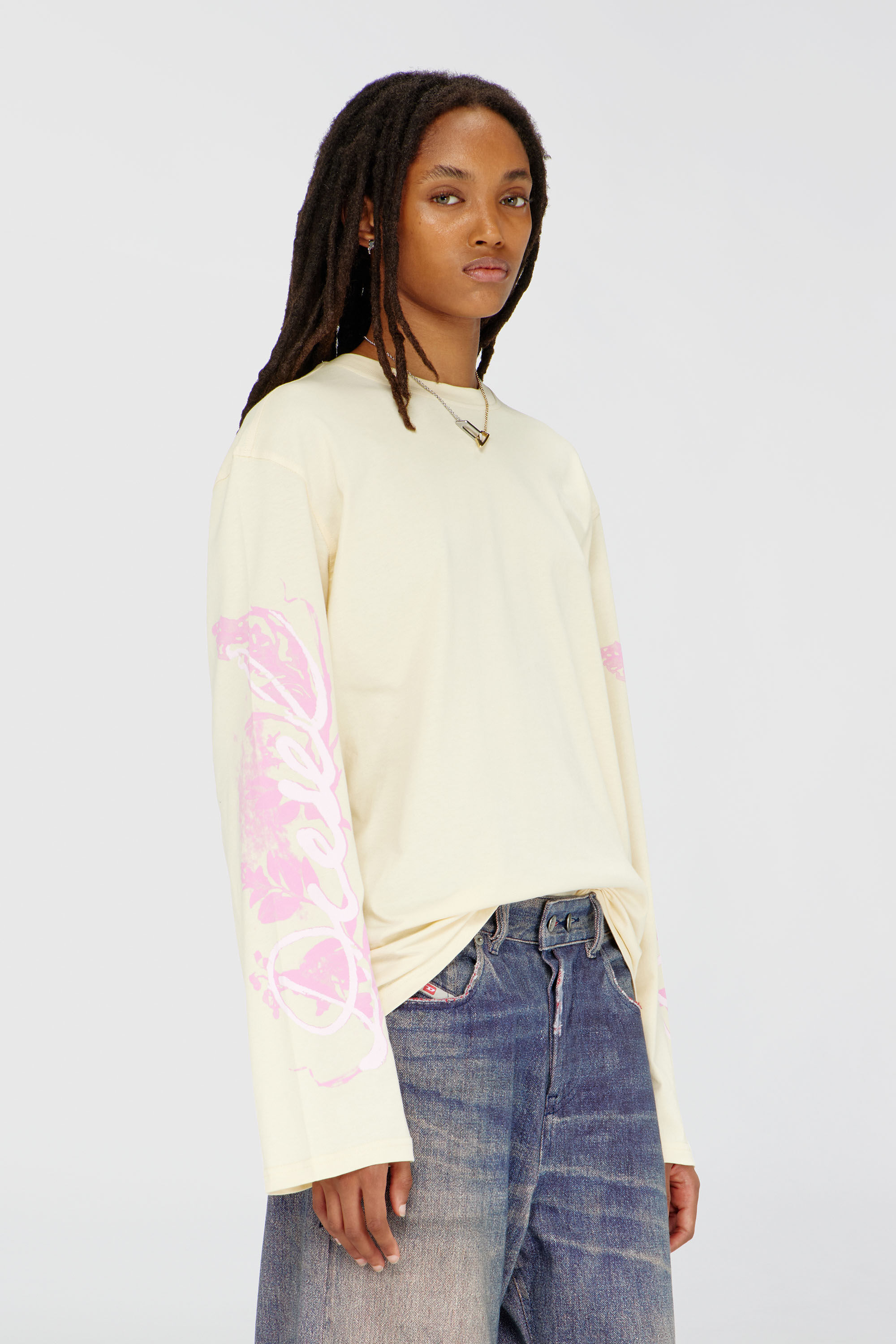 Women's Long-sleeve T-shirt with graphic prints and crystals