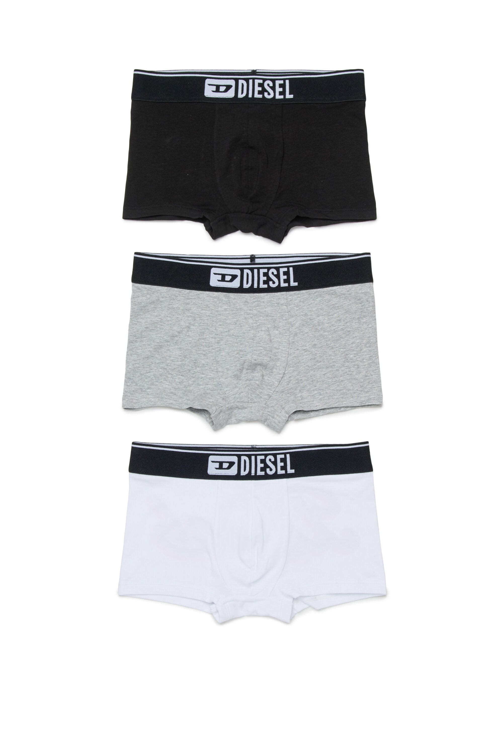 Diesel - UM-UGORTRIPACK-DD, Man's Three-pack boxers with back print in White/Black - 1