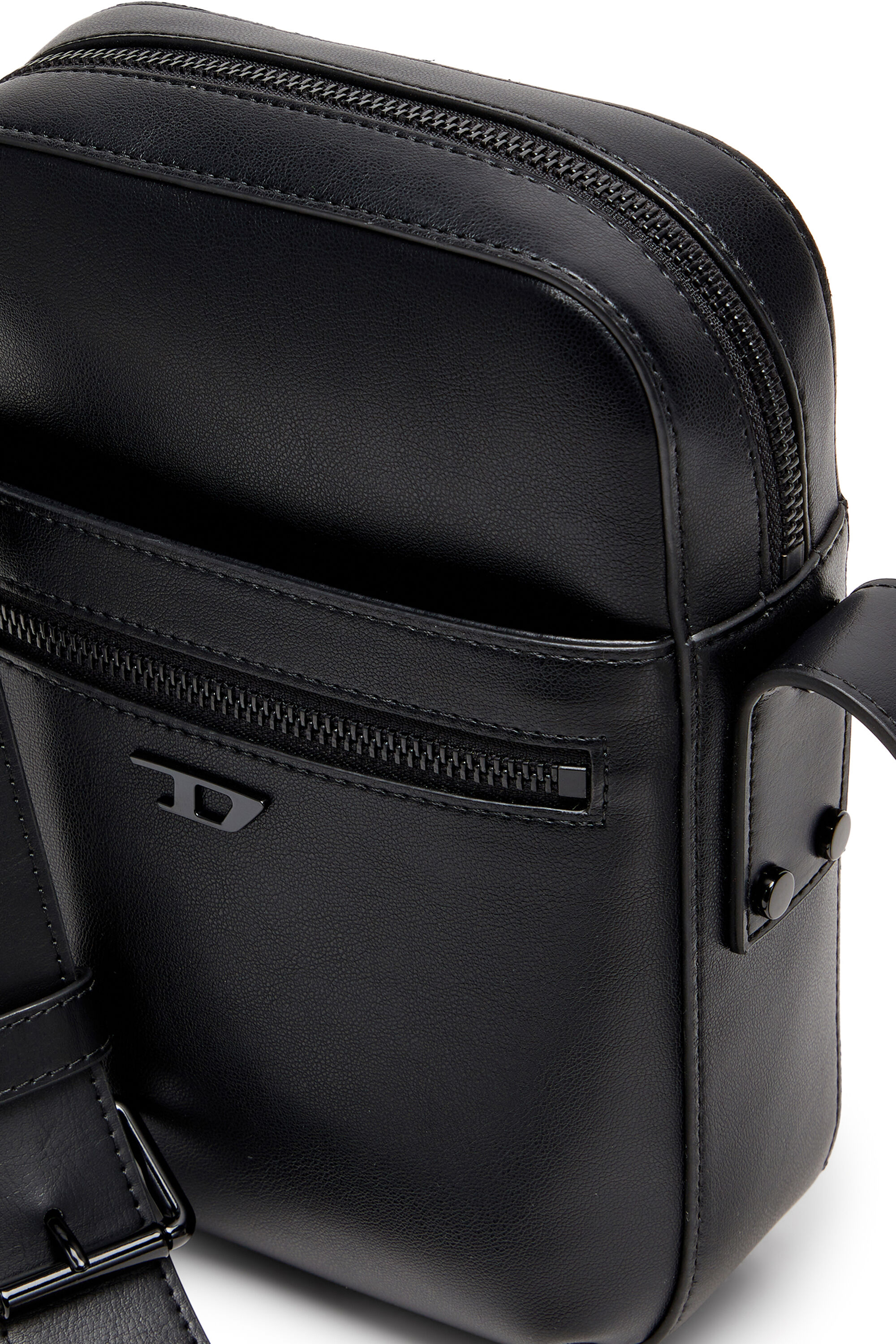 Diesel - RIVET-D CROSSBODY, Man's Rivet-D - Crossbody bag in PU with rivet details in Black - 5
