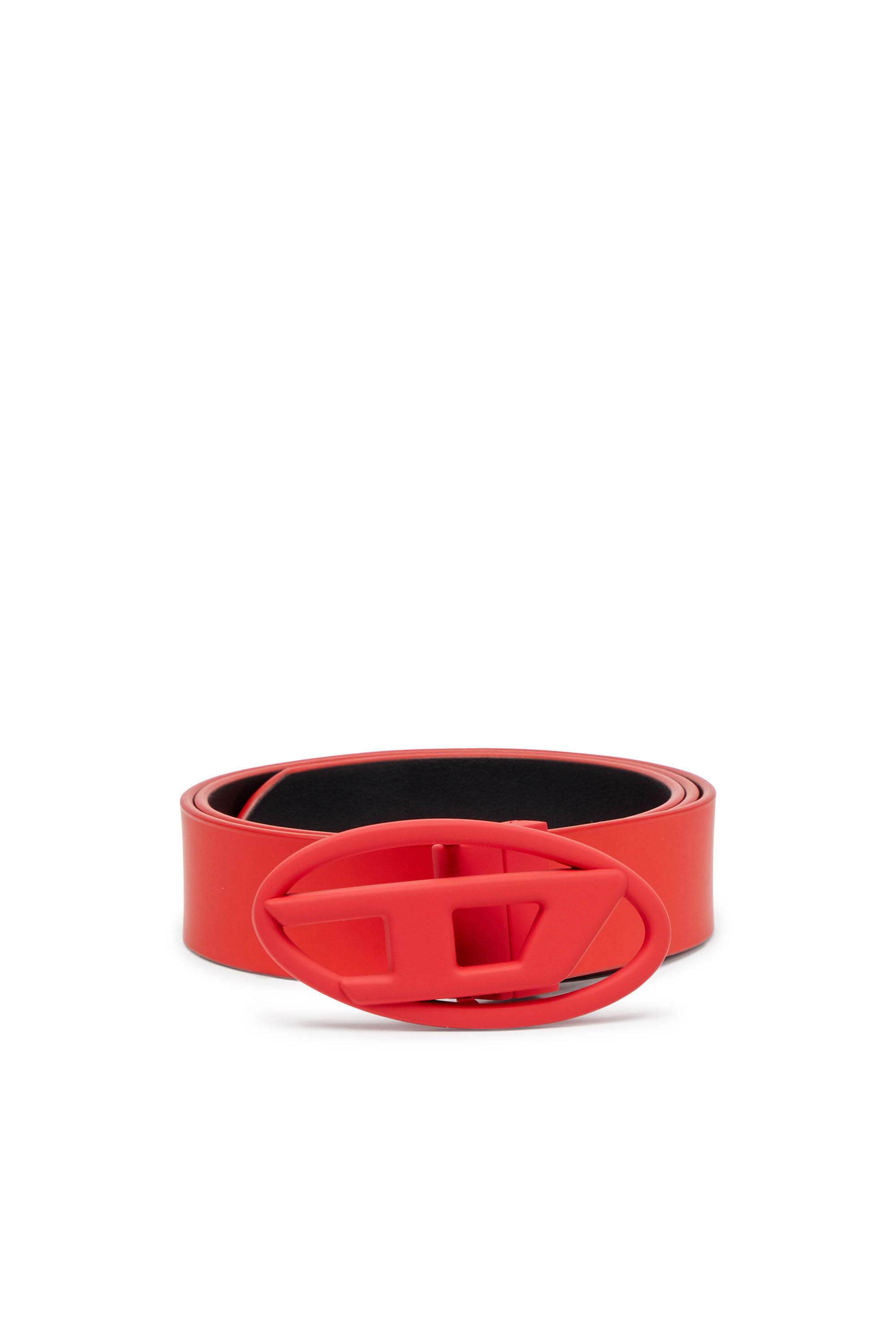 Diesel - B-1DR W REV II 30, Woman's Reversible belt in rubberised leather in Red - 1