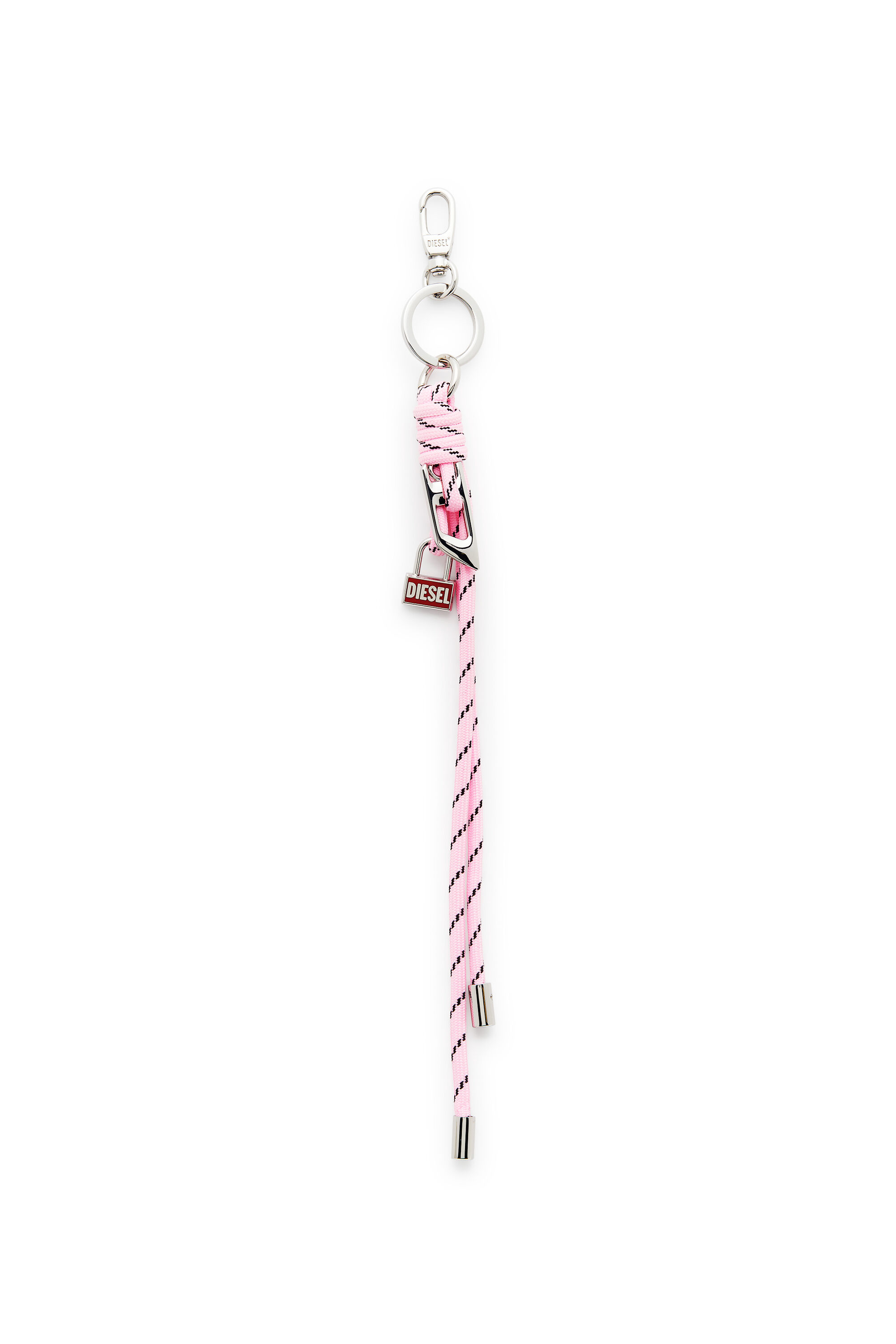 Diesel - ROPE II, Unisex's Metal and rope charm with Diesel pendant in Pink - 1