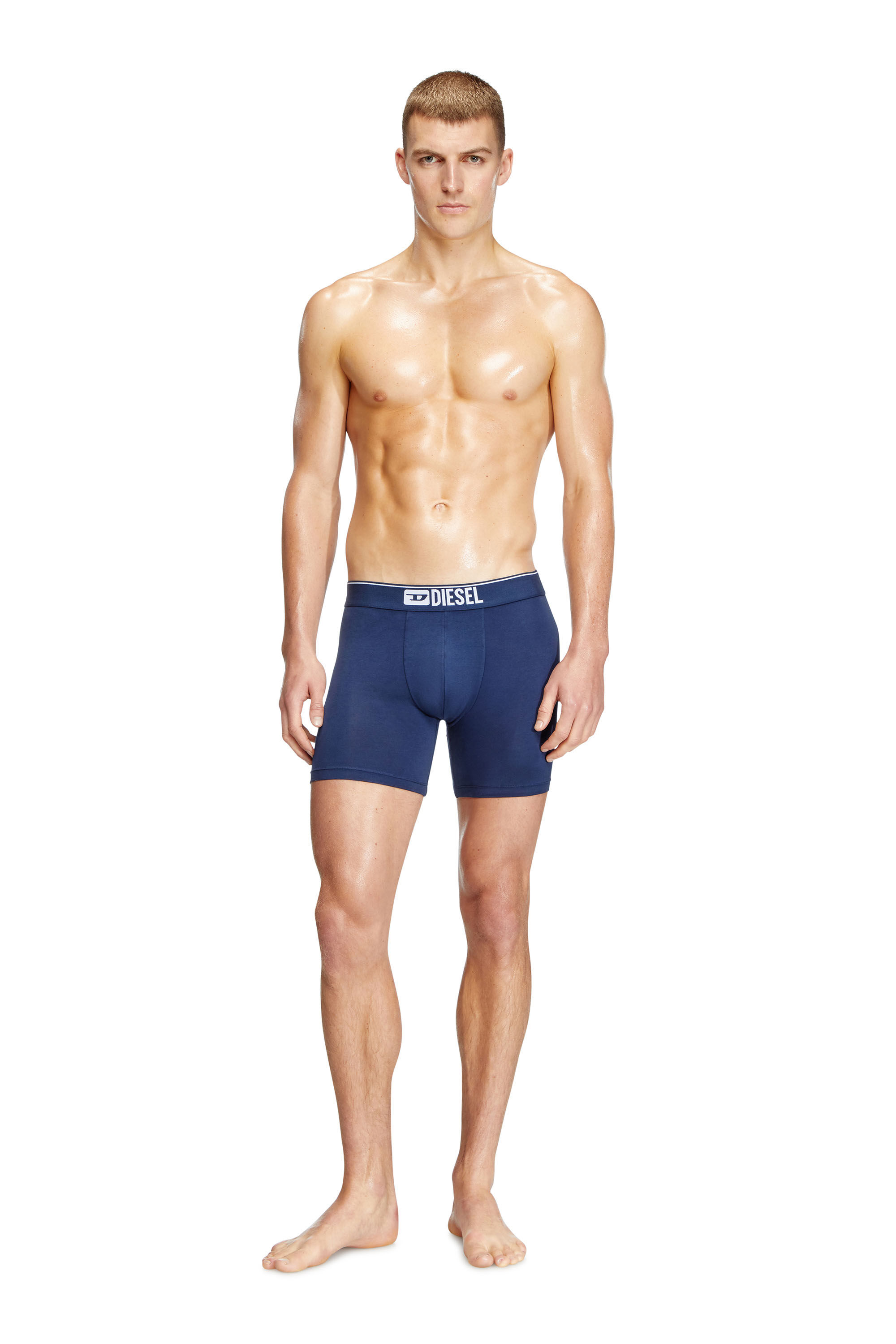 Diesel - MAX-3PACK, Man's Three-pack stretch cotton boxer briefs in Blue/Black - 1