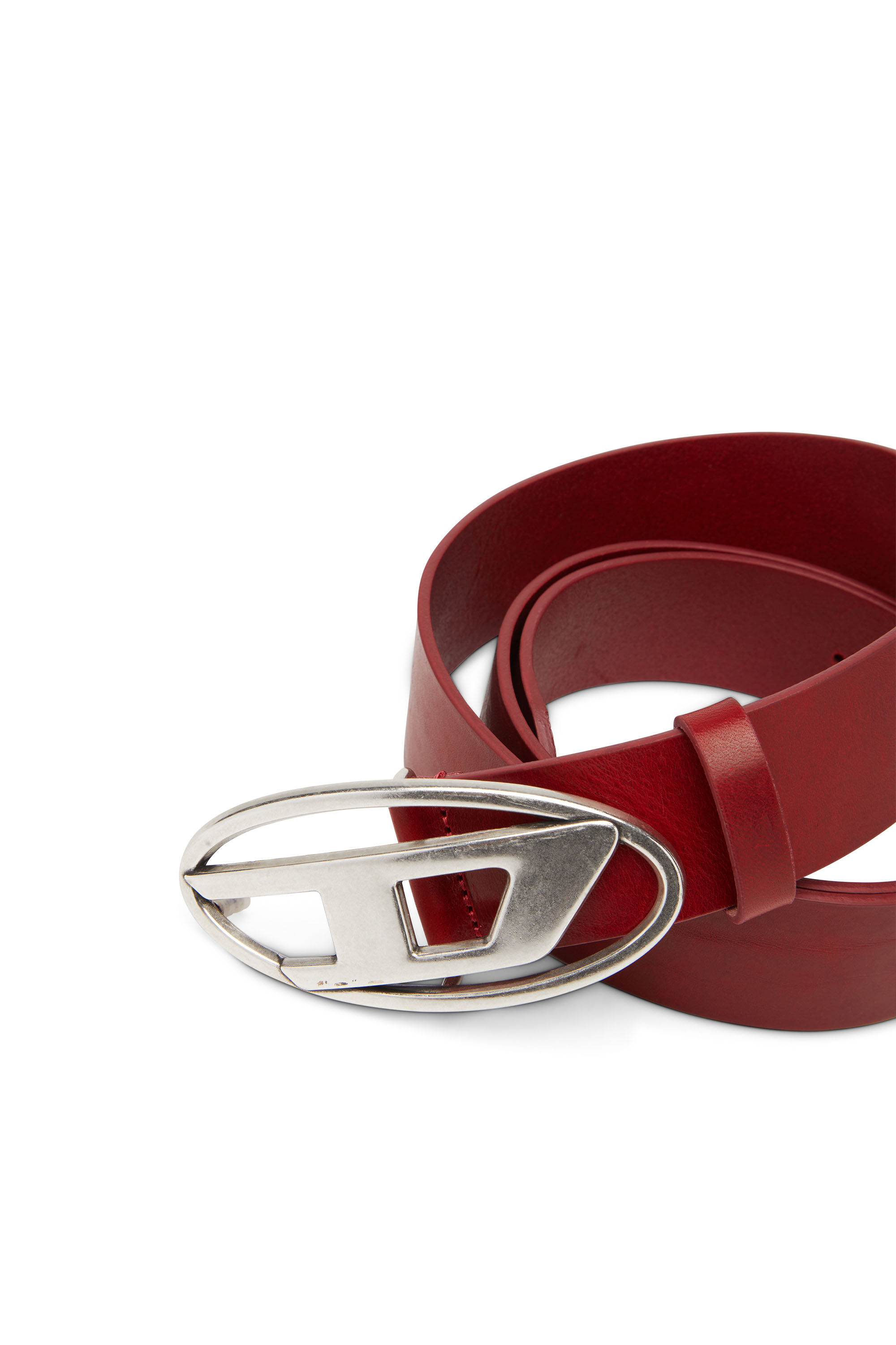 B-1DR: Leather Belt with silver D logo buckle | Diesel B-1DR: Leather Belt with silver D logo buckle | Diesel