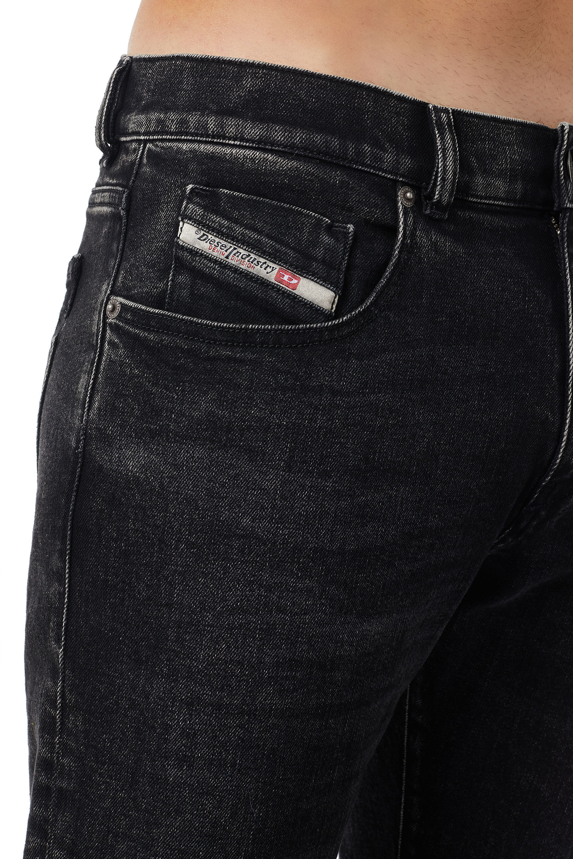 Diesel - Slim Jeans 2019 D-Strukt 09B83, Black/Dark grey - Image 7