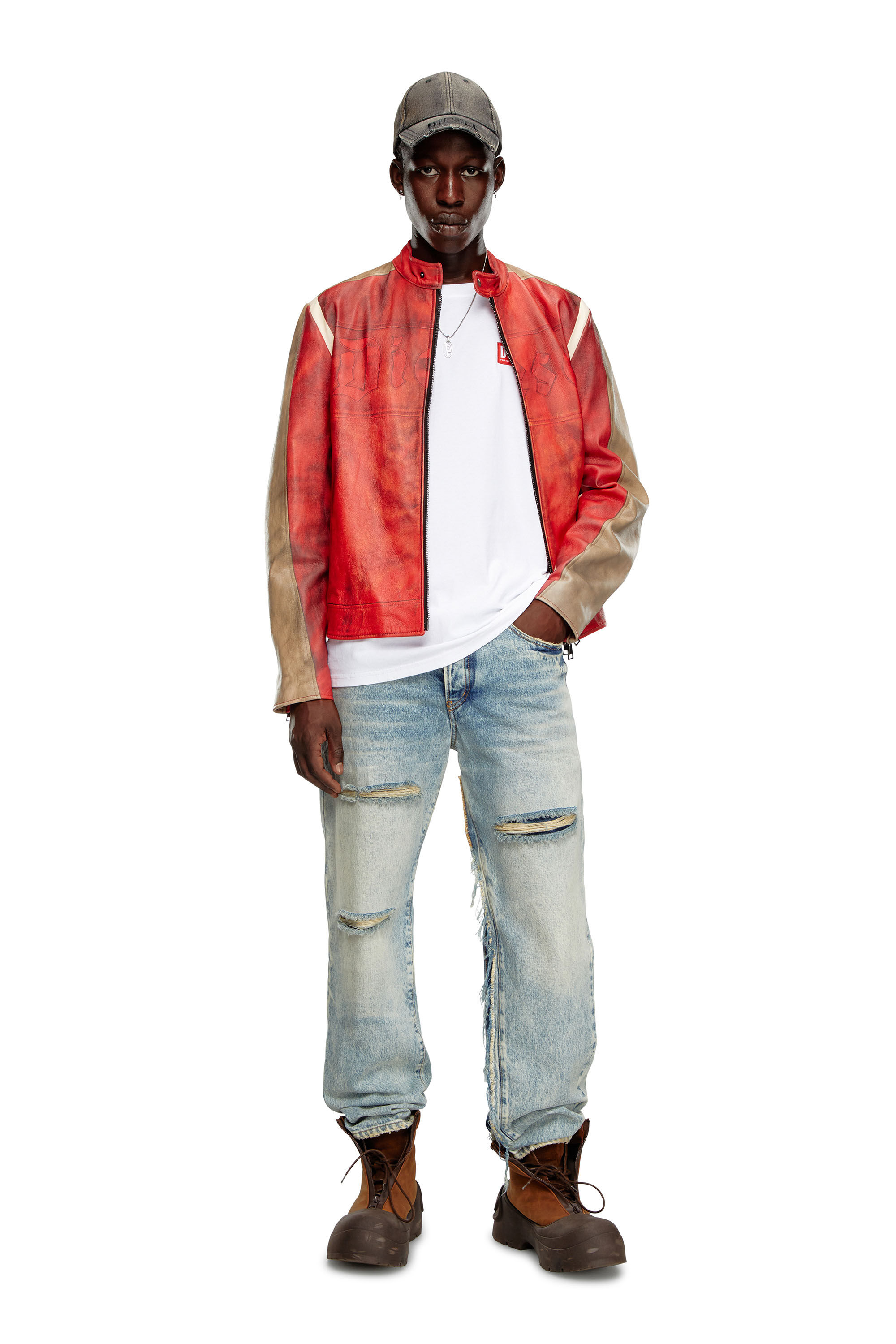 Diesel - T-BOXT-LAB, Man's T-shirt with jacquard logo patch in White - 1