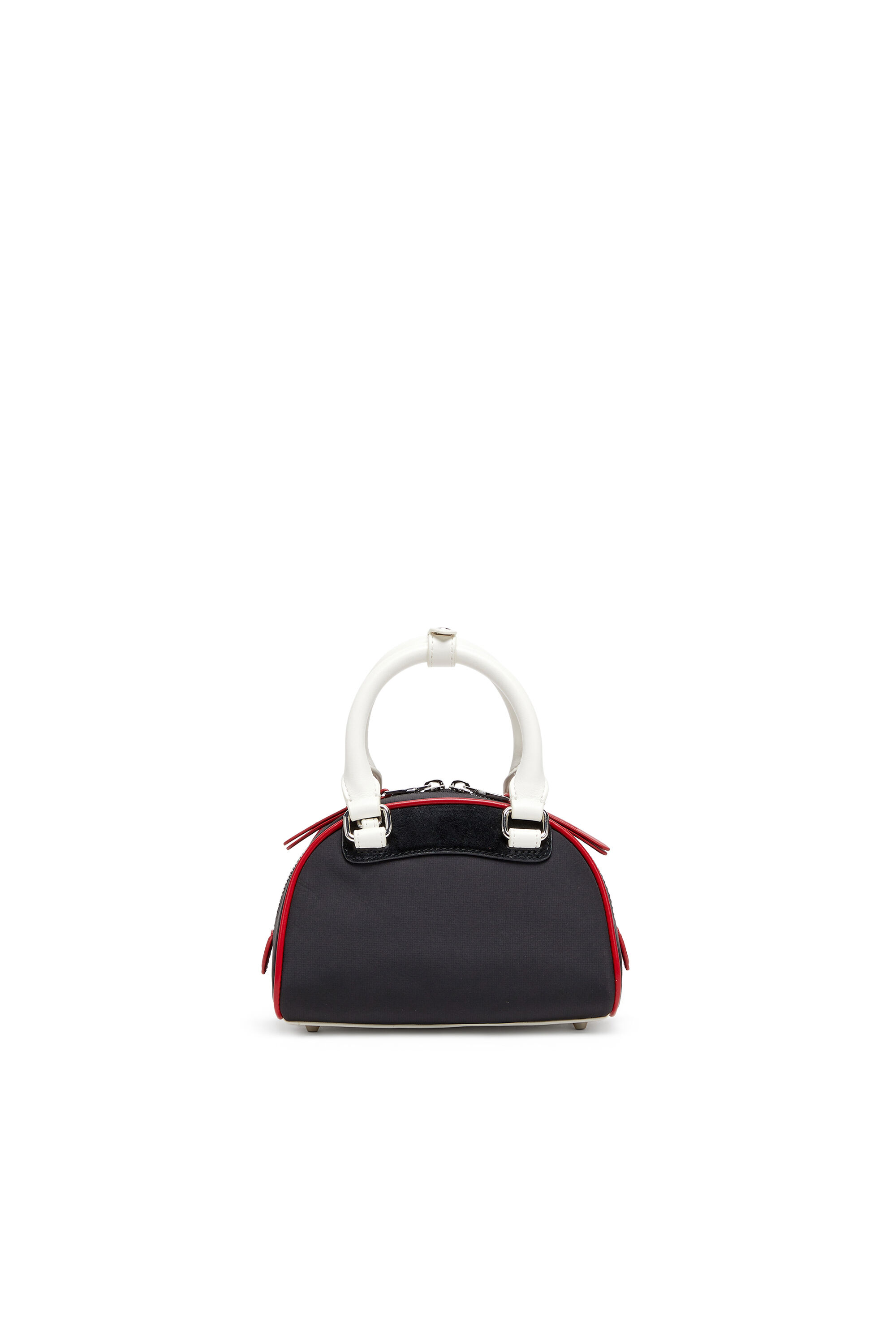 Diesel - 1DR DOME CROSSBODY, Woman's 1DR Dome-Colour-block mini bowling bag in Black/White - 2