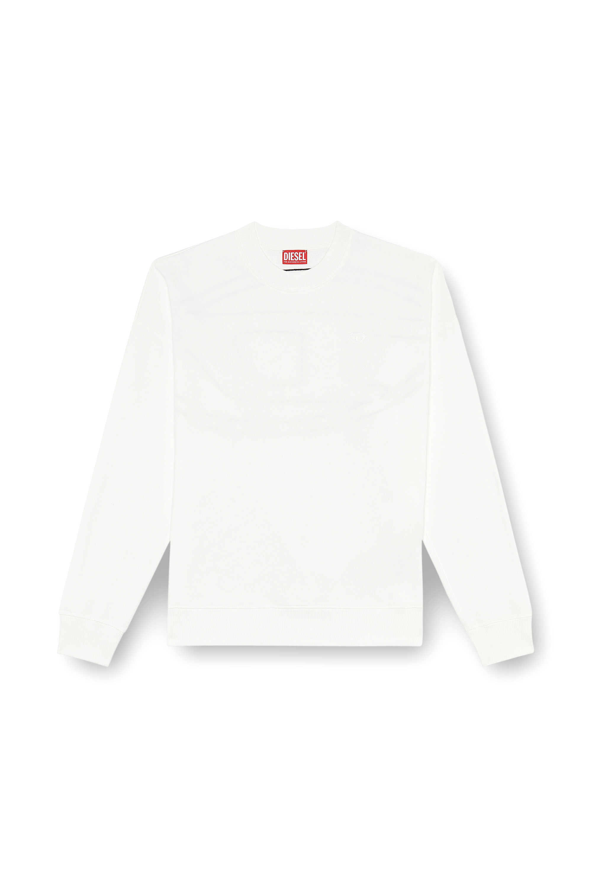 Diesel - S-ROB-MEGOVAL-D, Man's Sweatshirt with logo embroidery in White - 2