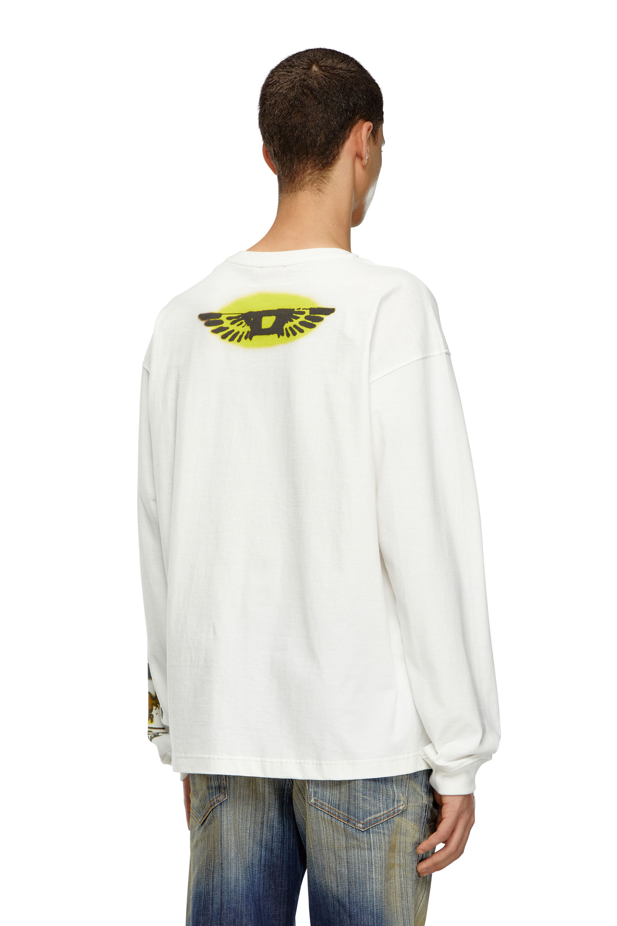 Diesel - T-BOXT-LS-Q9, Man's Long-sleeve T-shirt with blurry prints in White - 4