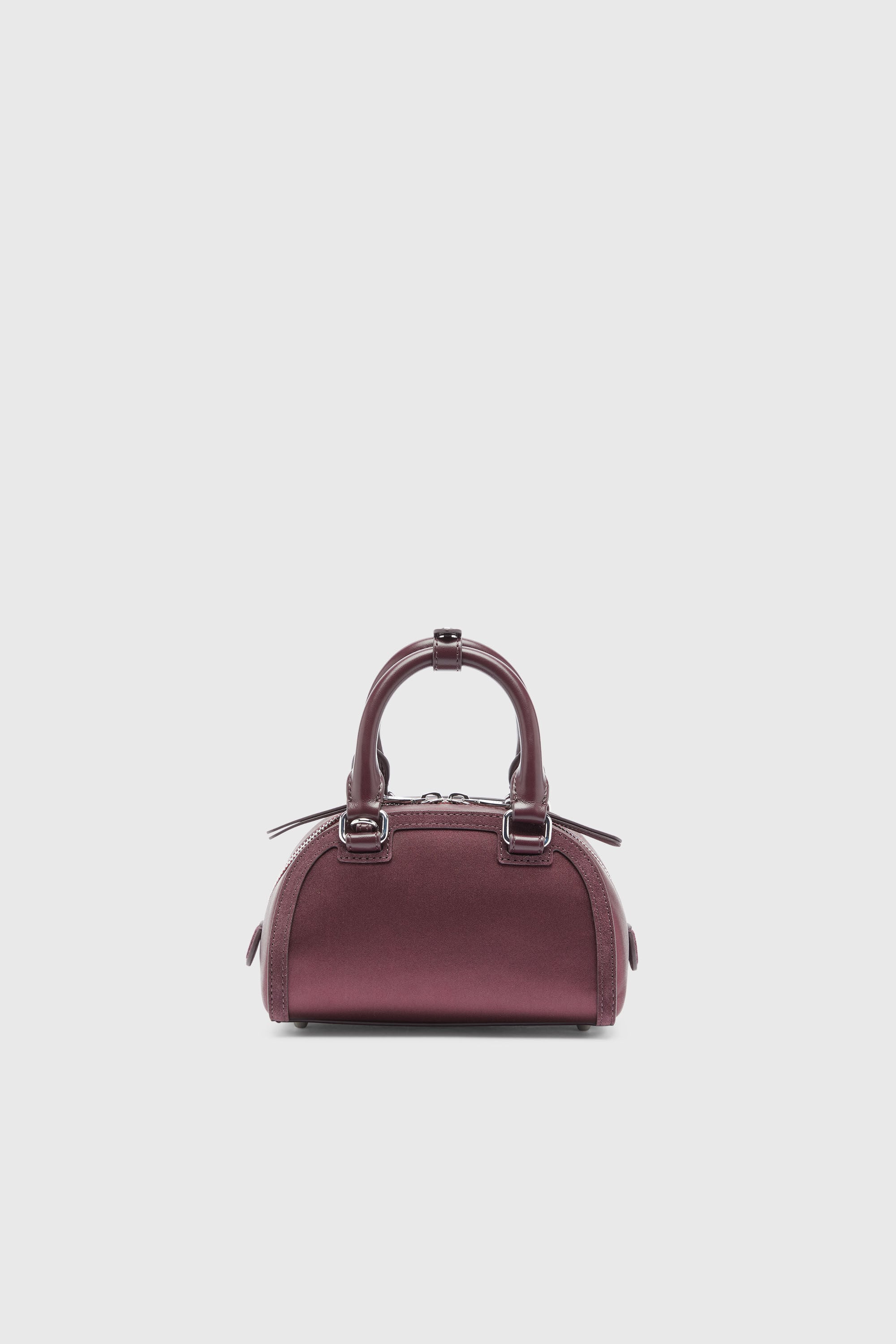 Diesel - 1DR DOME CROSSBODY, Woman's 1DR Dome - Small bowling bag in satin and suede in Burgundy - 3