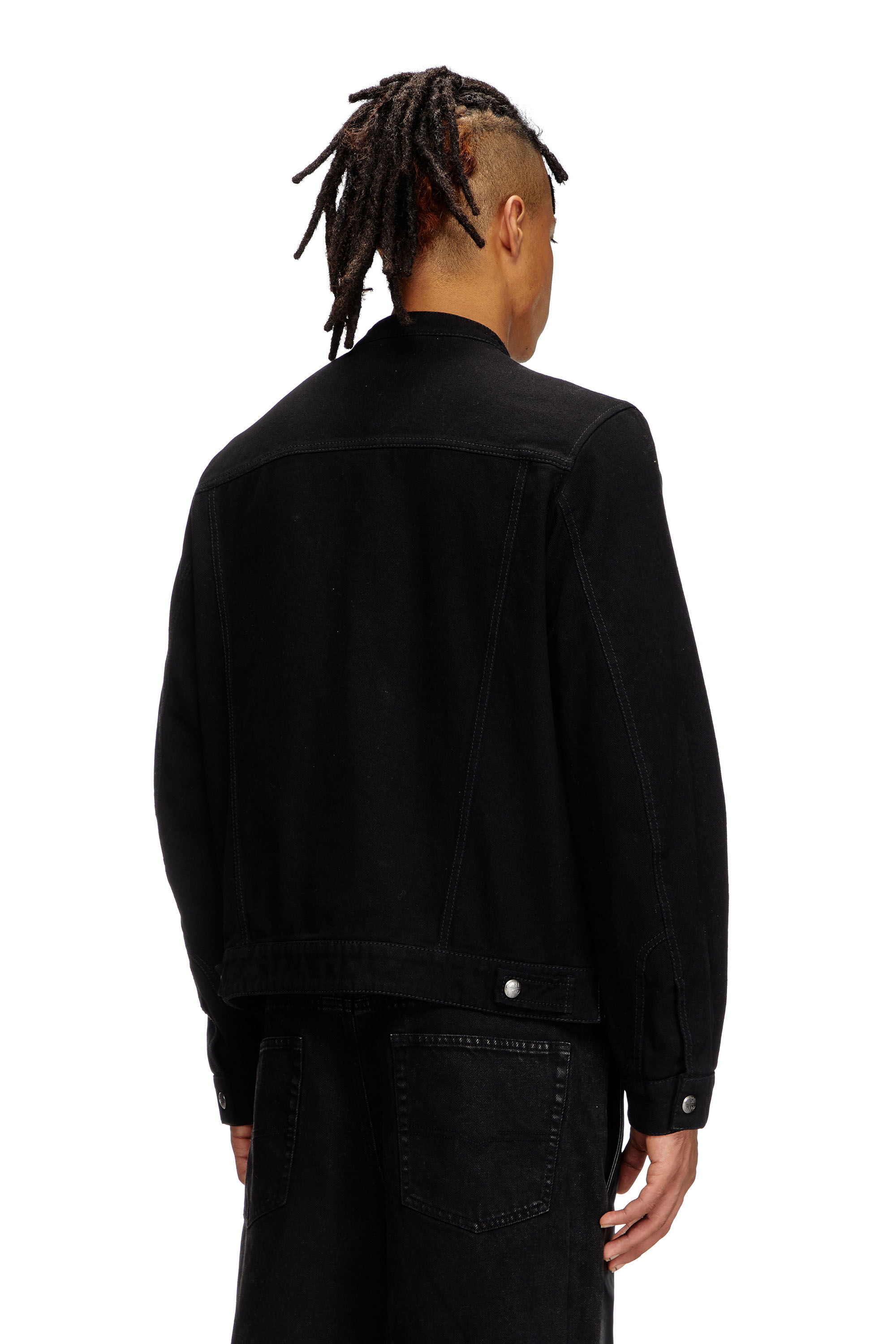 Men's Hybrid denim and leather jacket | Black | Diesel