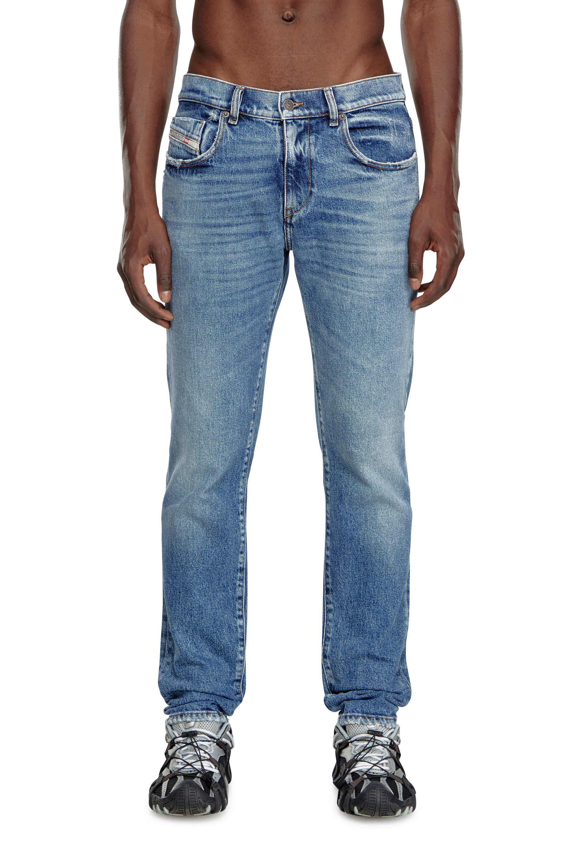 Diesel - Man's Slim Jeans 2019 D-Strukt 09F16, Medium blue - 3