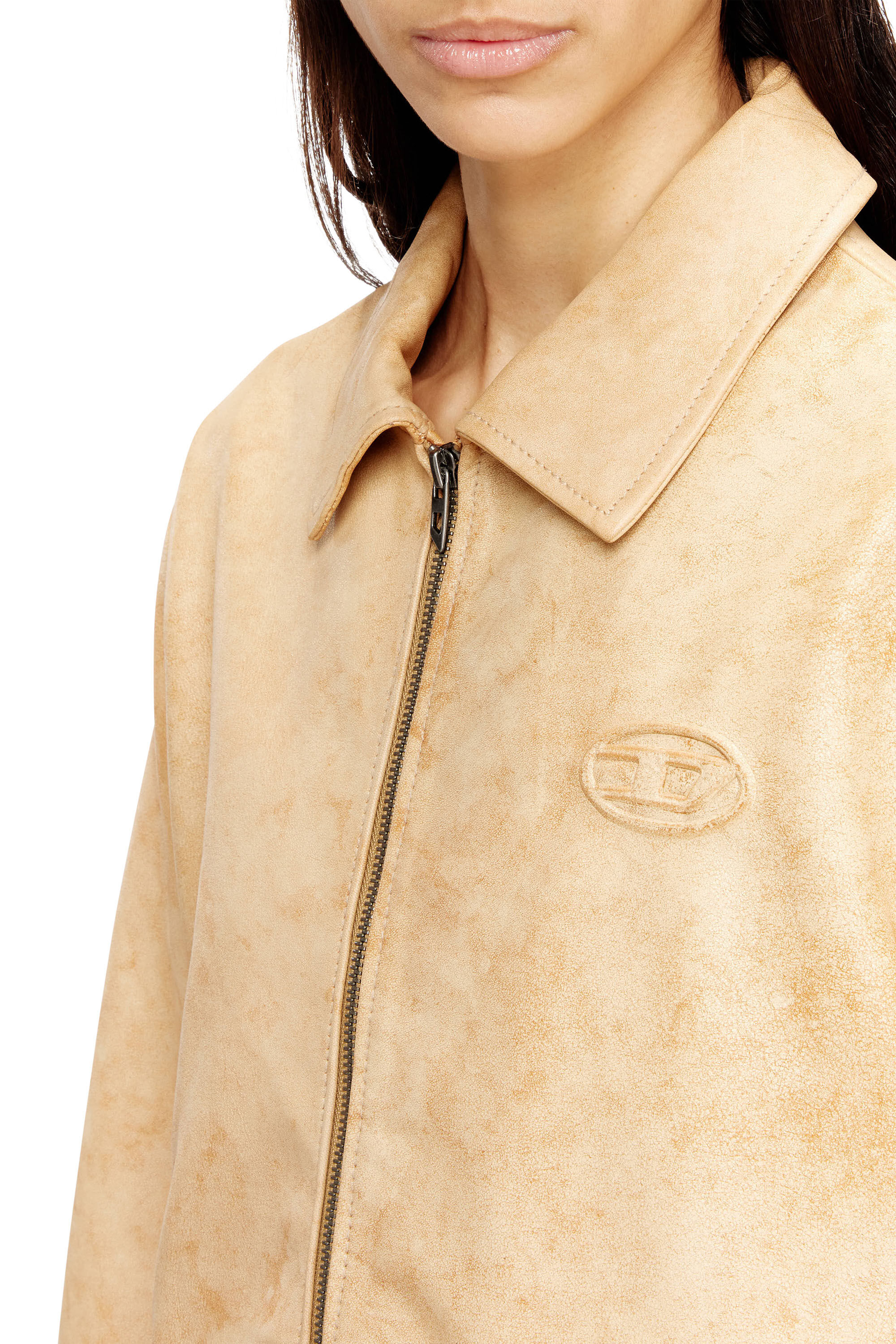 Diesel - L-AMAR-A-FEM-S1, Woman's Coach jacket in treated leather in null - 5