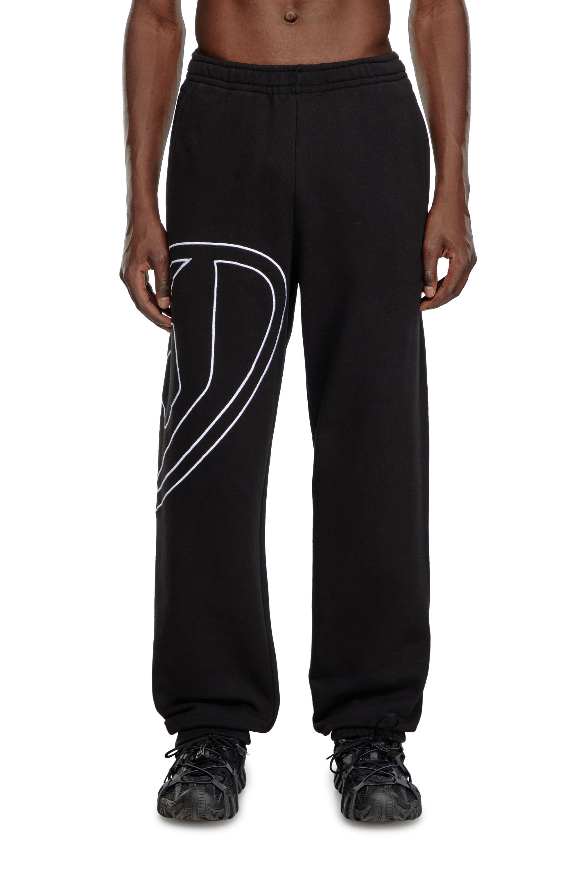 Diesel - P-MARKY-MEGOVAL-D, Man's Track pants with mega oval D in Black - 3